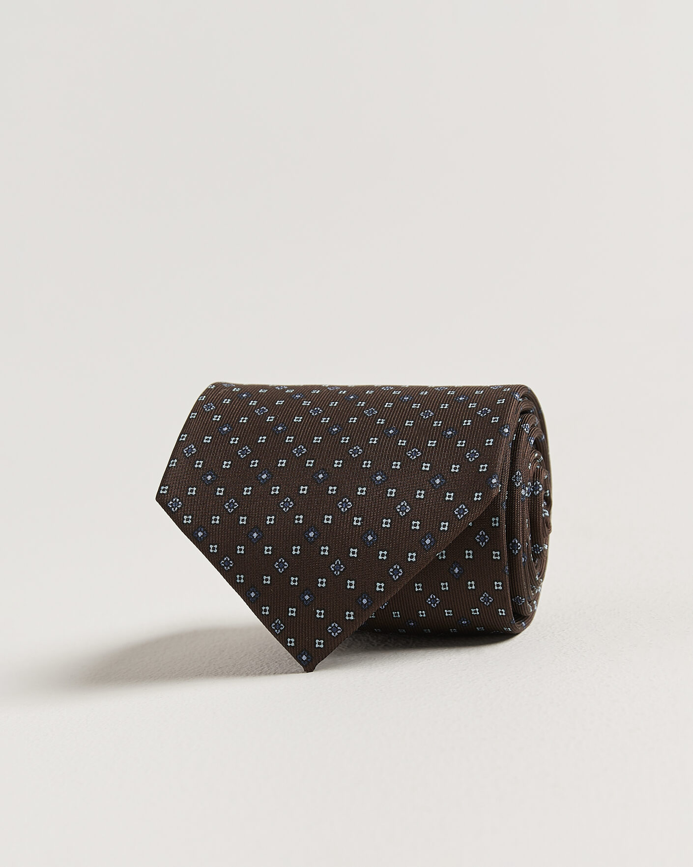 Homme | Cravates | E. Marinella | 3-Fold Printed Silk Tie Brown