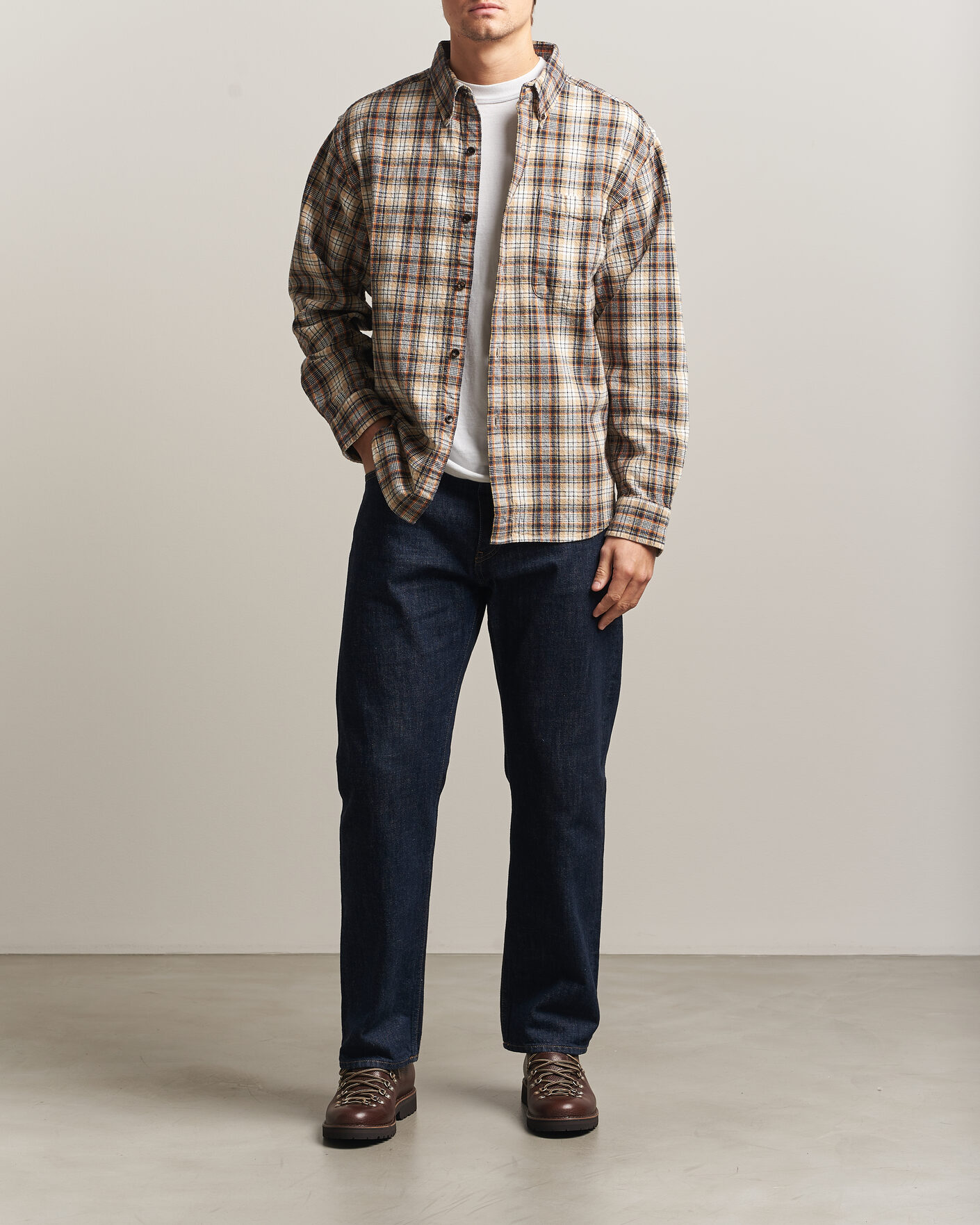Homme | Chemises | Pendleton | Flannel Button Down Shirt Brown Check
