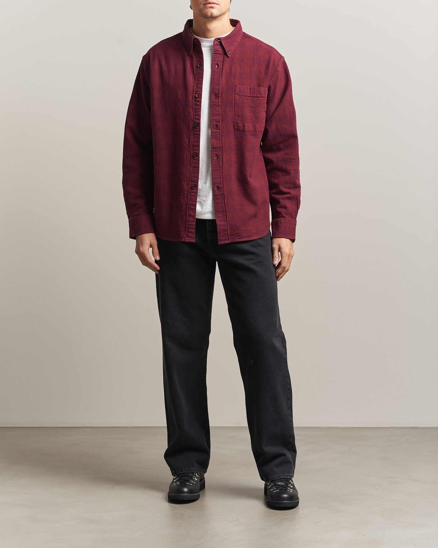 Homme | Chemises | Pendleton | Flannel Button Down Shirt Maroon Plaid