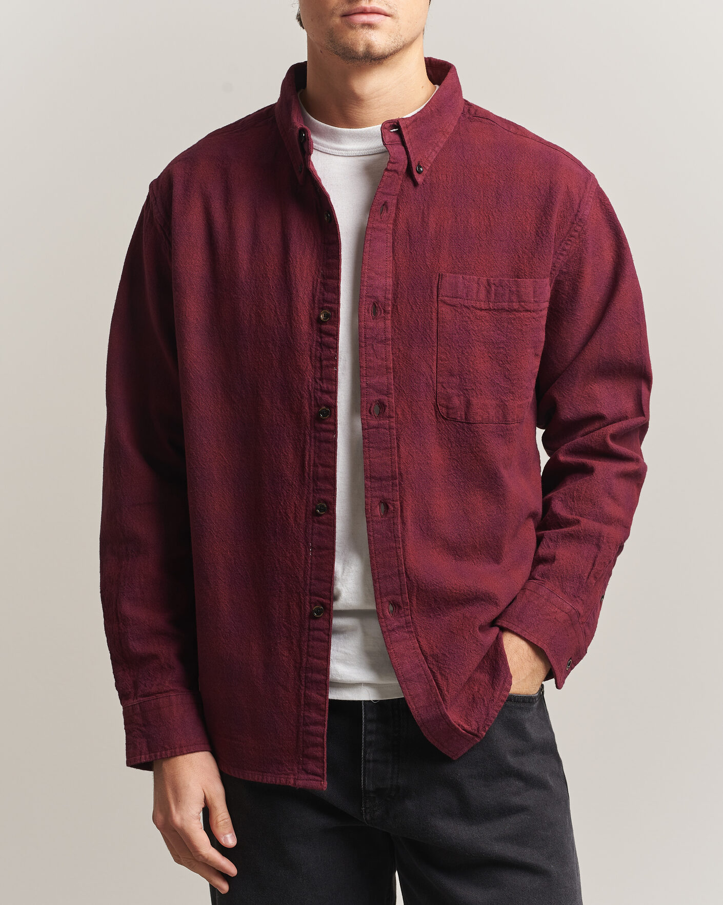 Homme | Chemises | Pendleton | Flannel Button Down Shirt Maroon Plaid
