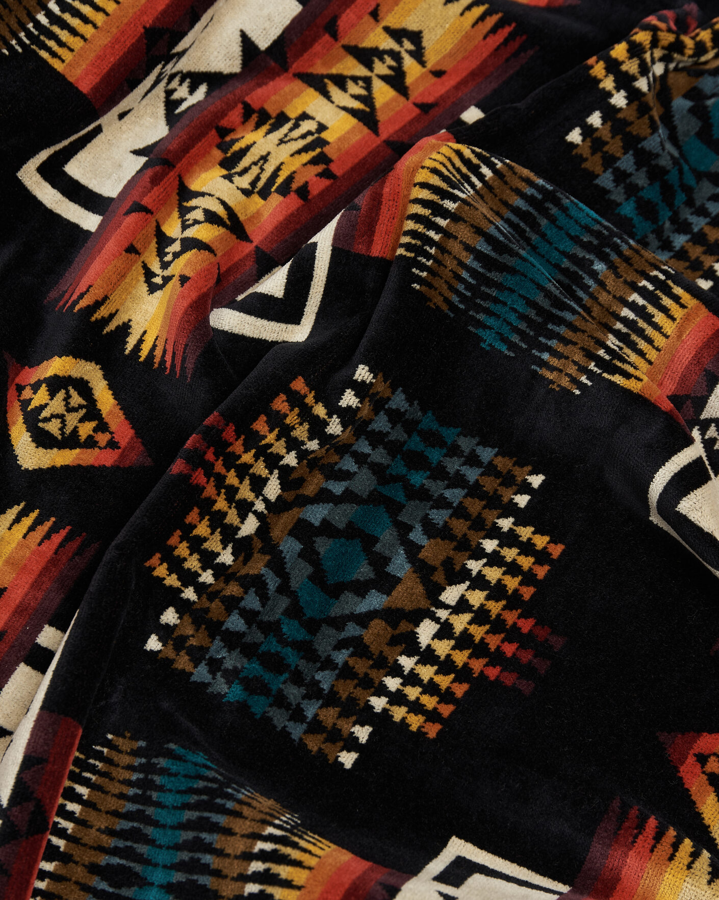 Homme | Tissus | Pendleton | Oversized Jacquard Spa Towel Black