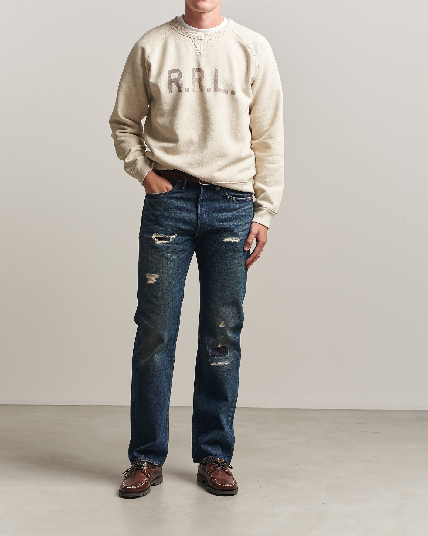 Homme | Pulls Et Tricots | RRL | Raglan Sleeve Sweatshirt Oatmeal Heather