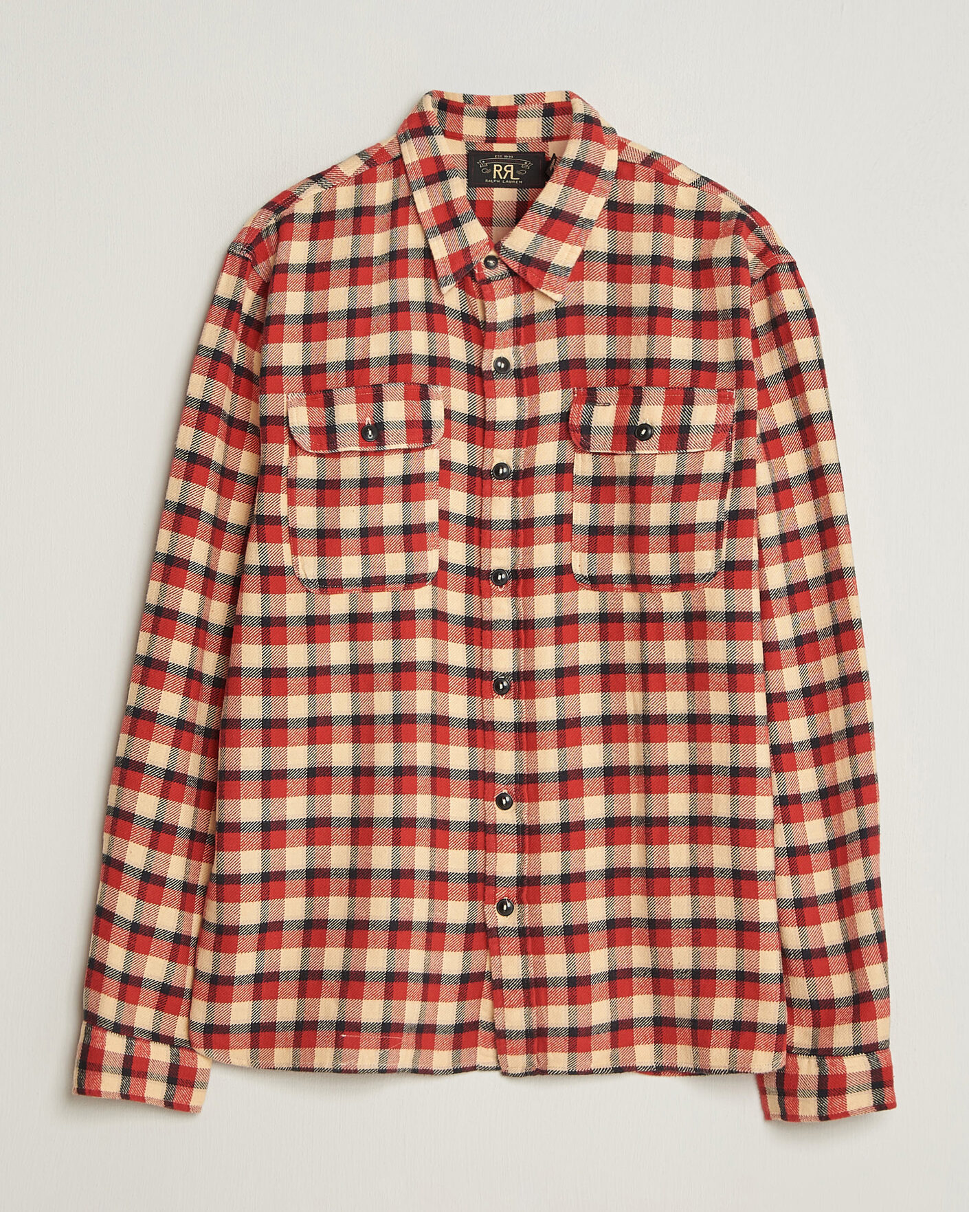Homme | Chemises | RRL | Plaid Flannel Shirt Red/Cream