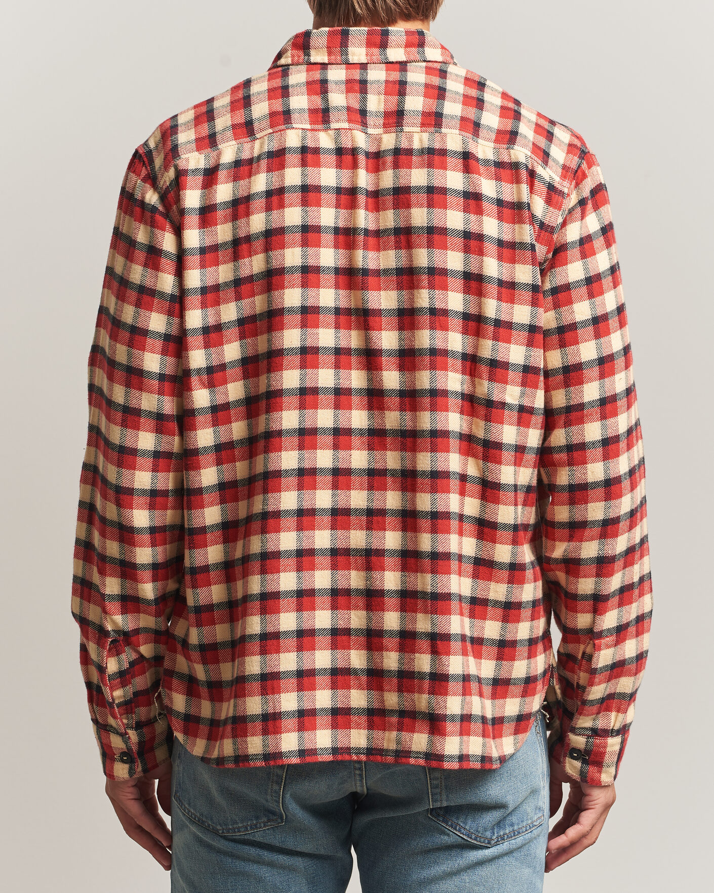 Homme | Chemises | RRL | Plaid Flannel Shirt Red/Cream