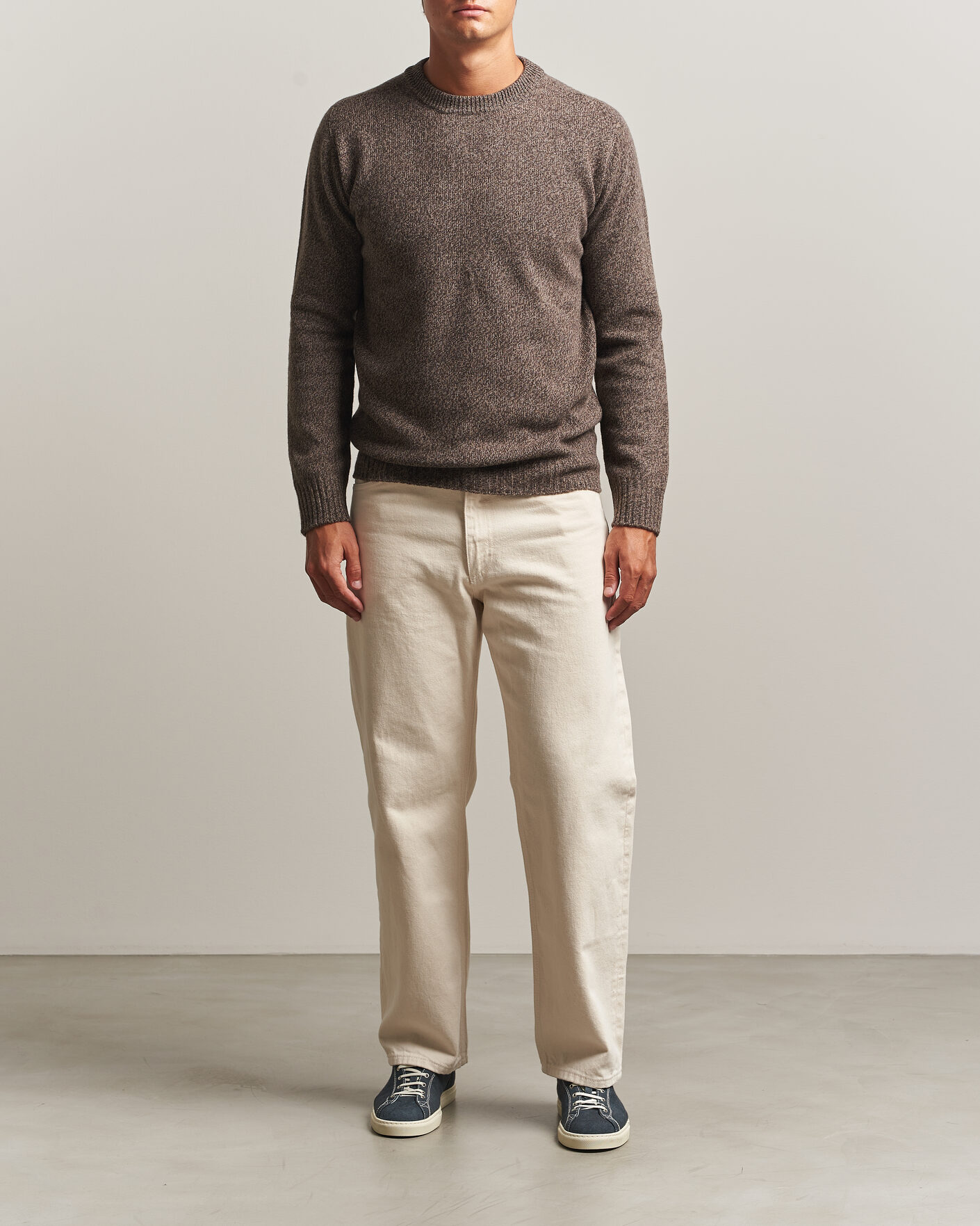 Homme | Pulls Et Tricots | Altea | Wool/Cashmere Crew Neck Pullover Brown Melange