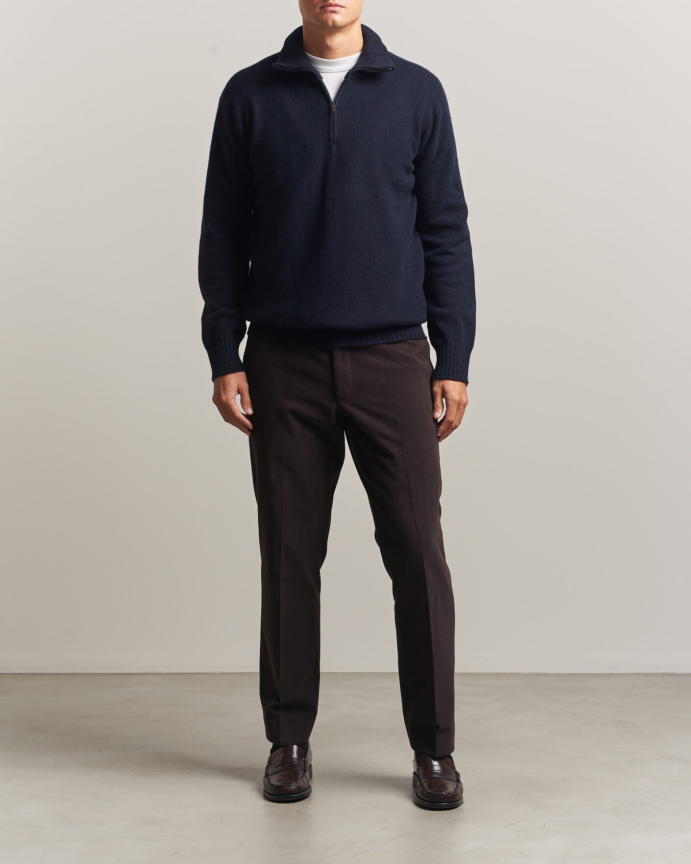 Homme | Pulls Et Tricots | Altea | Wool/Cashmere Half Zip Navy