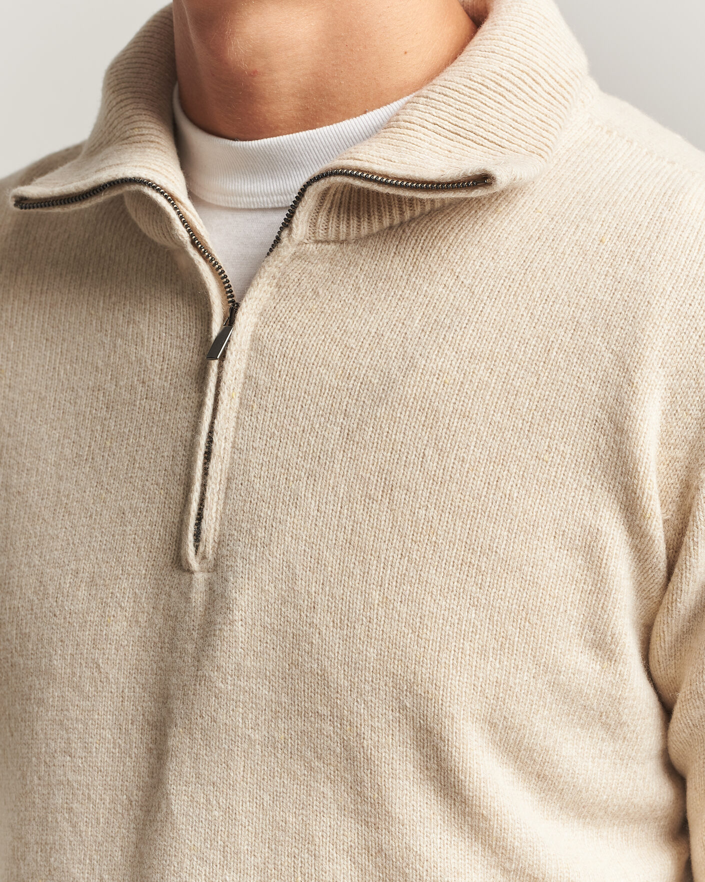 Homme | Pulls Et Tricots | Altea | Wool/Cashmere Half Zip Beige