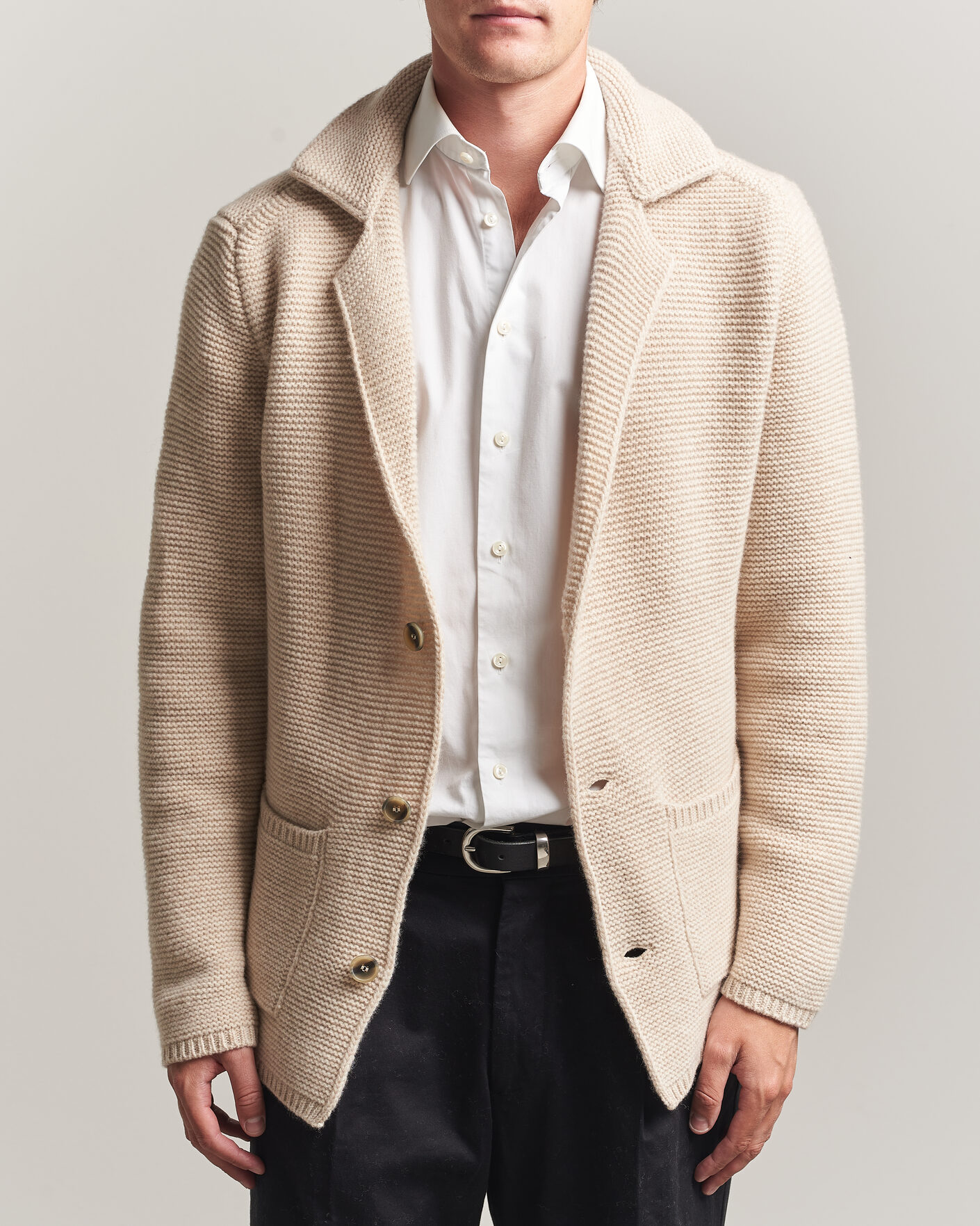Homme | Pulls Et Tricots | Altea | Wool Cardigan Jacket Beige