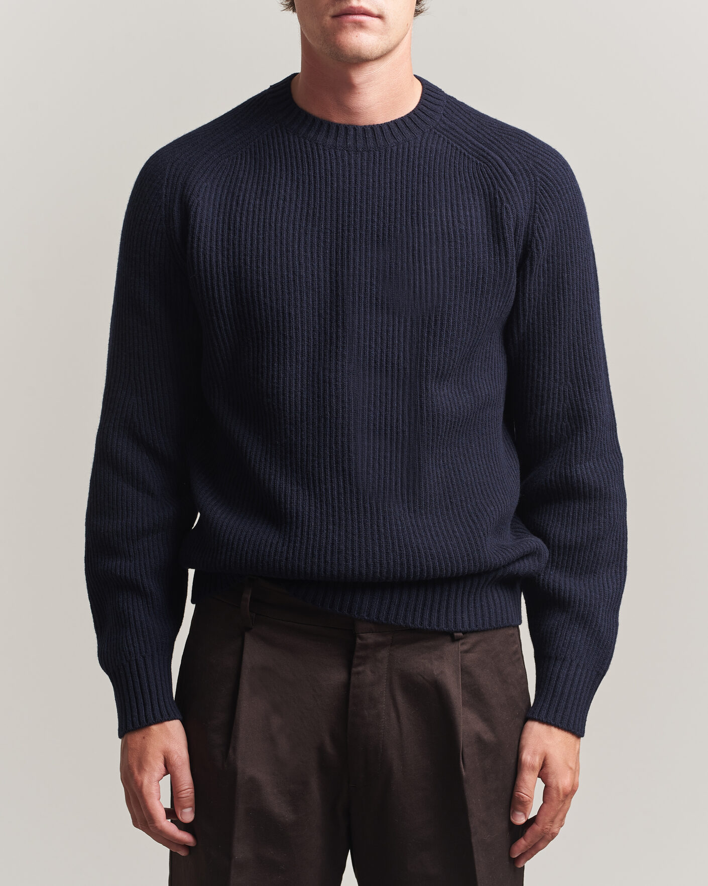 Homme | Pulls Et Tricots | Altea | Rib Wool Crew Neck Navy