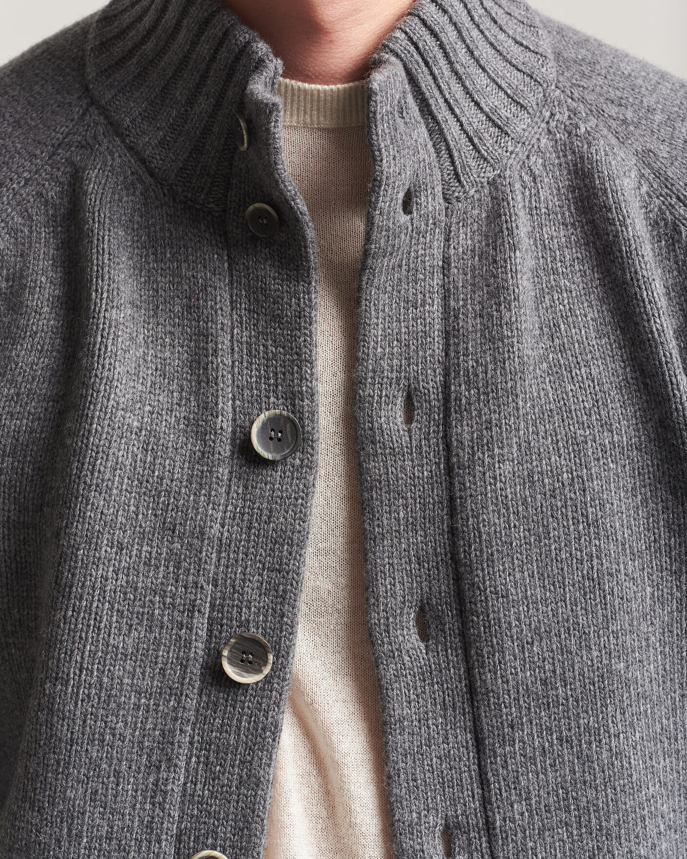 Homme | Pulls Et Tricots | Altea | Raglan Sleeve Buttoned Cardigan Grey Melange