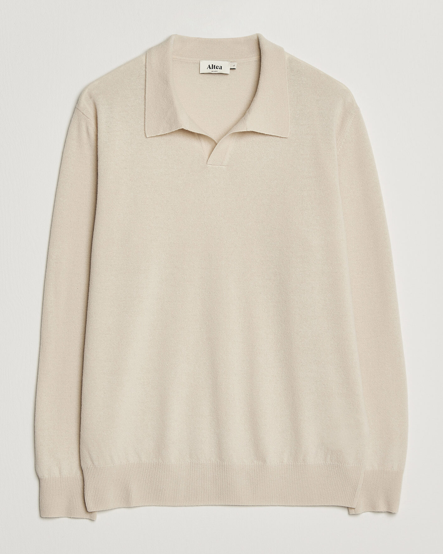 Homme | Pulls Et Tricots | Altea | Long Sleeve Knitted Polo Beige
