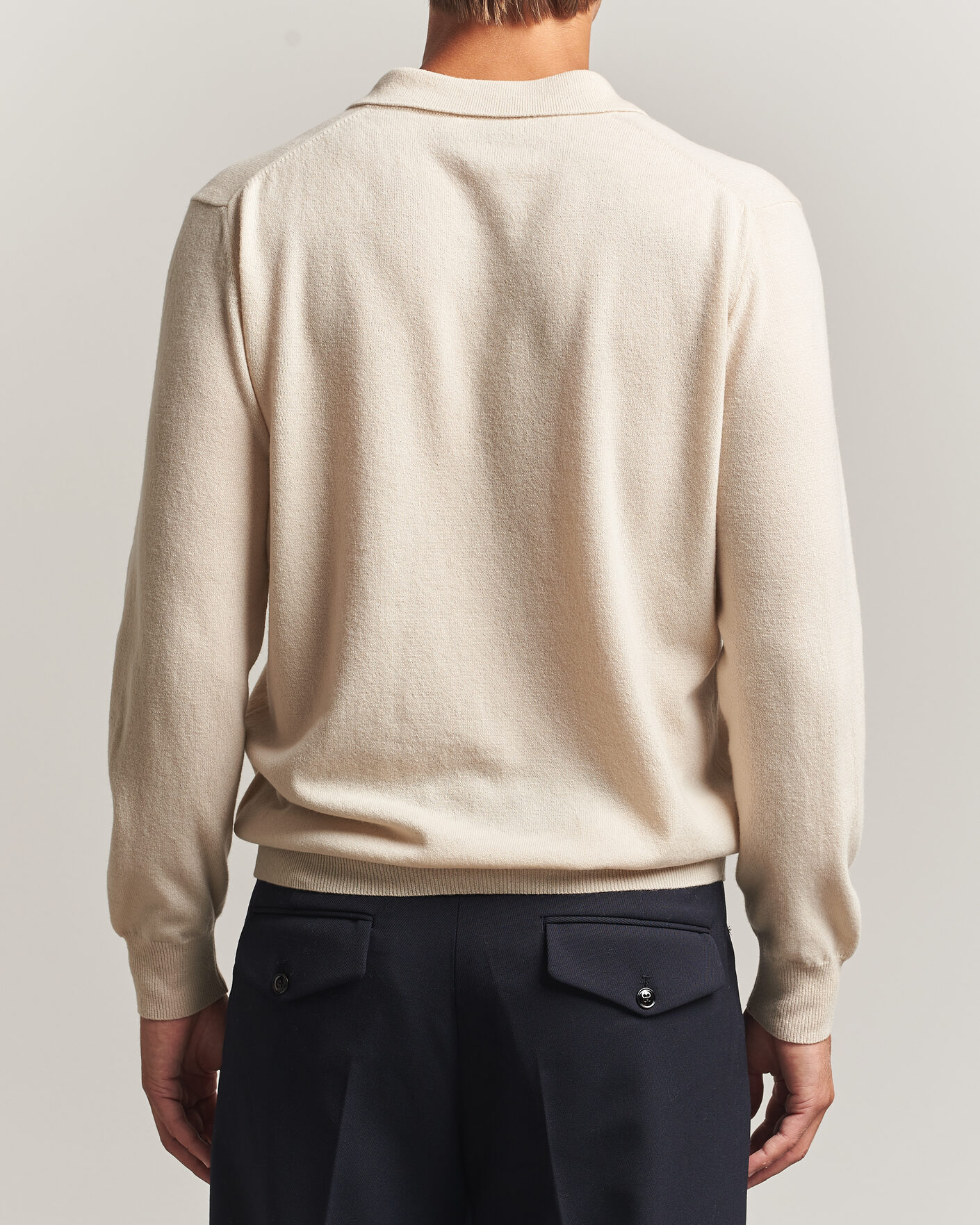 Homme | Pulls Et Tricots | Altea | Long Sleeve Knitted Polo Beige