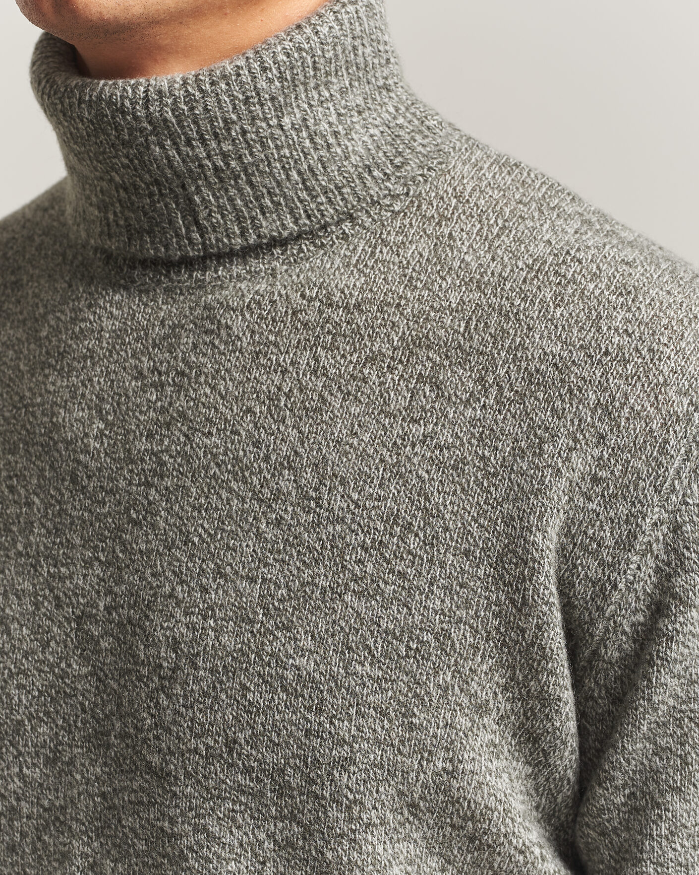 Homme | Pulls Et Tricots | Altea | Cloud Cashmere Blend Rollneck Green Melange