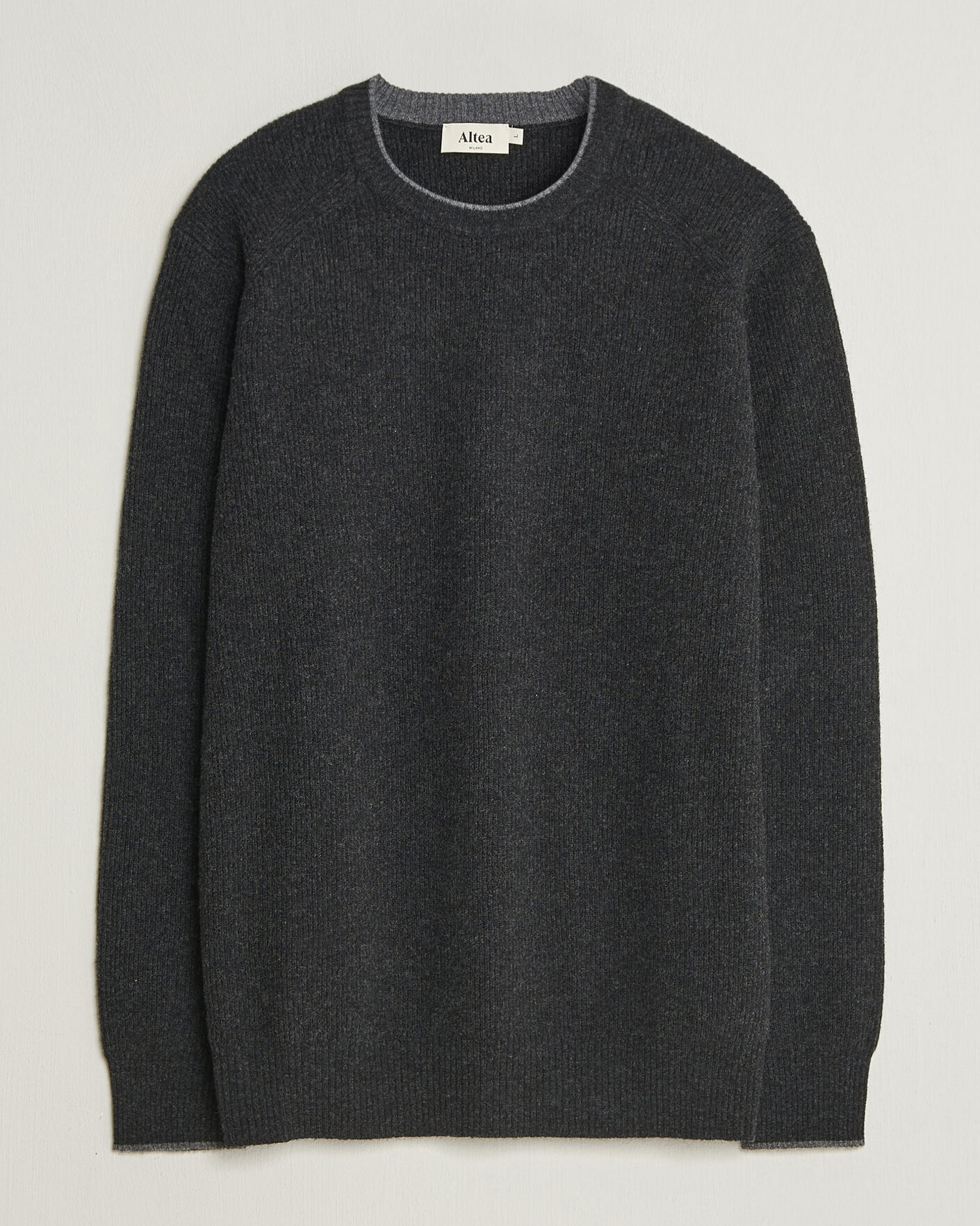 Homme | Pulls Et Tricots | Altea | Rib Wool Raglan Sweater Charcoal