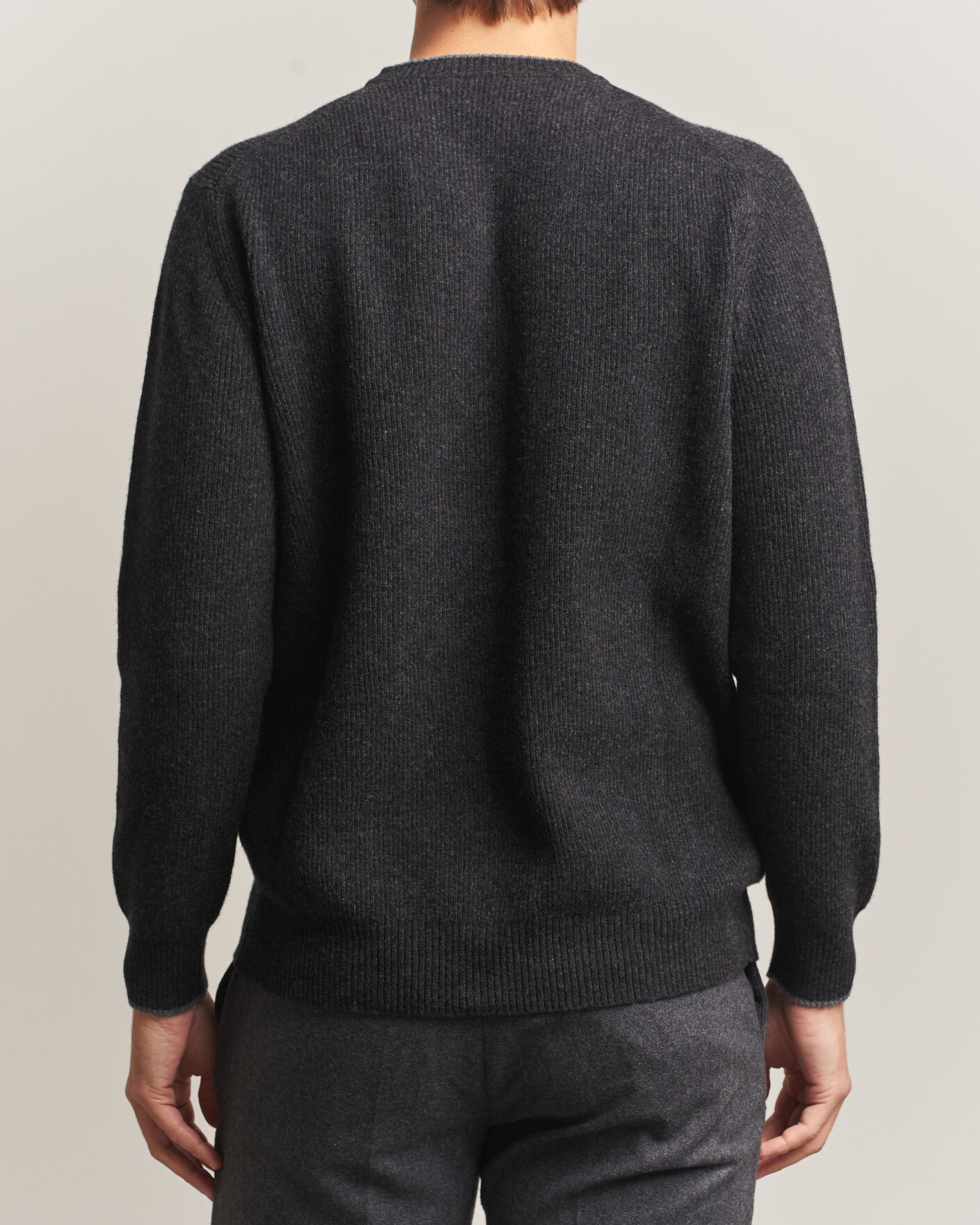 Homme | Pulls Et Tricots | Altea | Rib Wool Raglan Sweater Charcoal