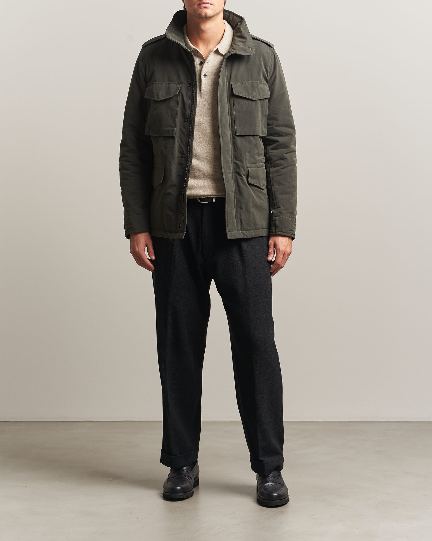 Homme | Manteaux Et Vestes | Aspesi | Lined Cotton Field Jacket Grey