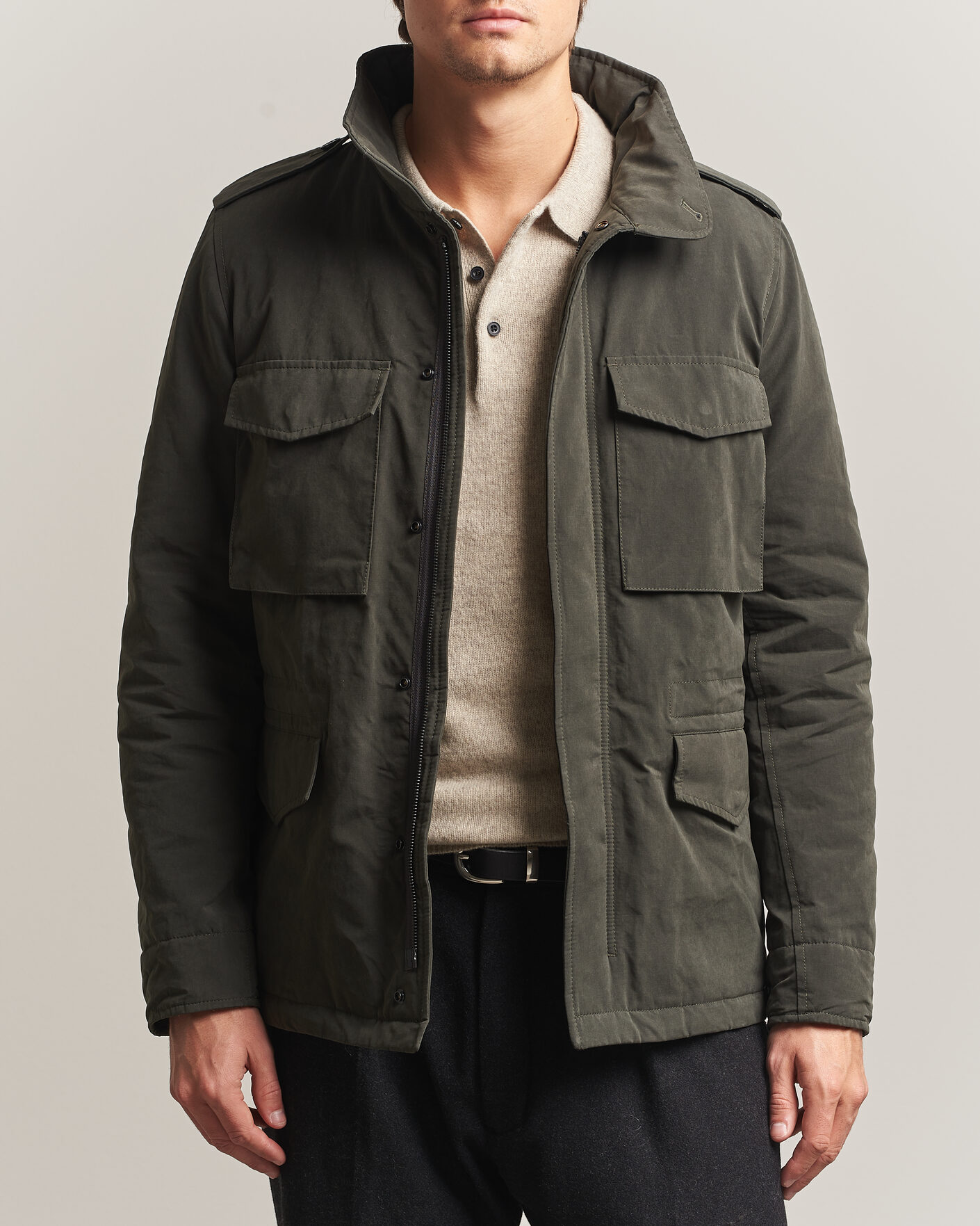 Homme | Manteaux Et Vestes | Aspesi | Lined Cotton Field Jacket Grey