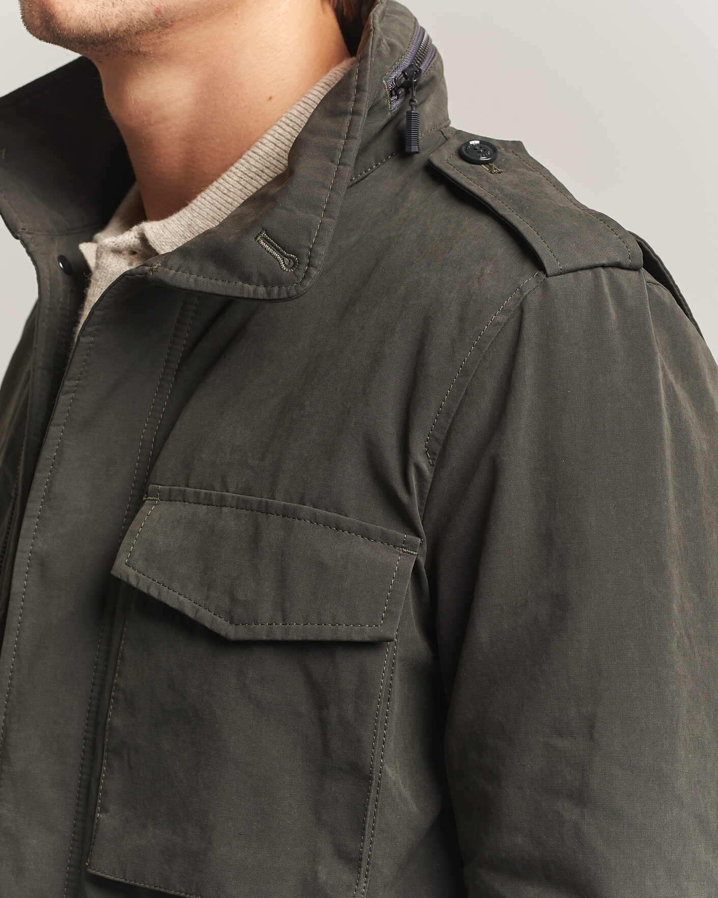 Homme | Manteaux Et Vestes | Aspesi | Lined Cotton Field Jacket Grey