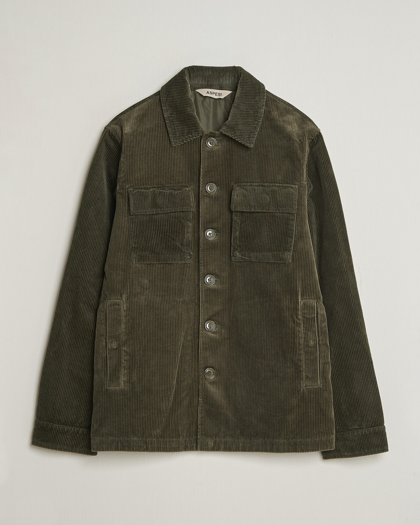 Homme | Manteaux Et Vestes | Aspesi | Tigre Corduroy Shirt Jacket Military