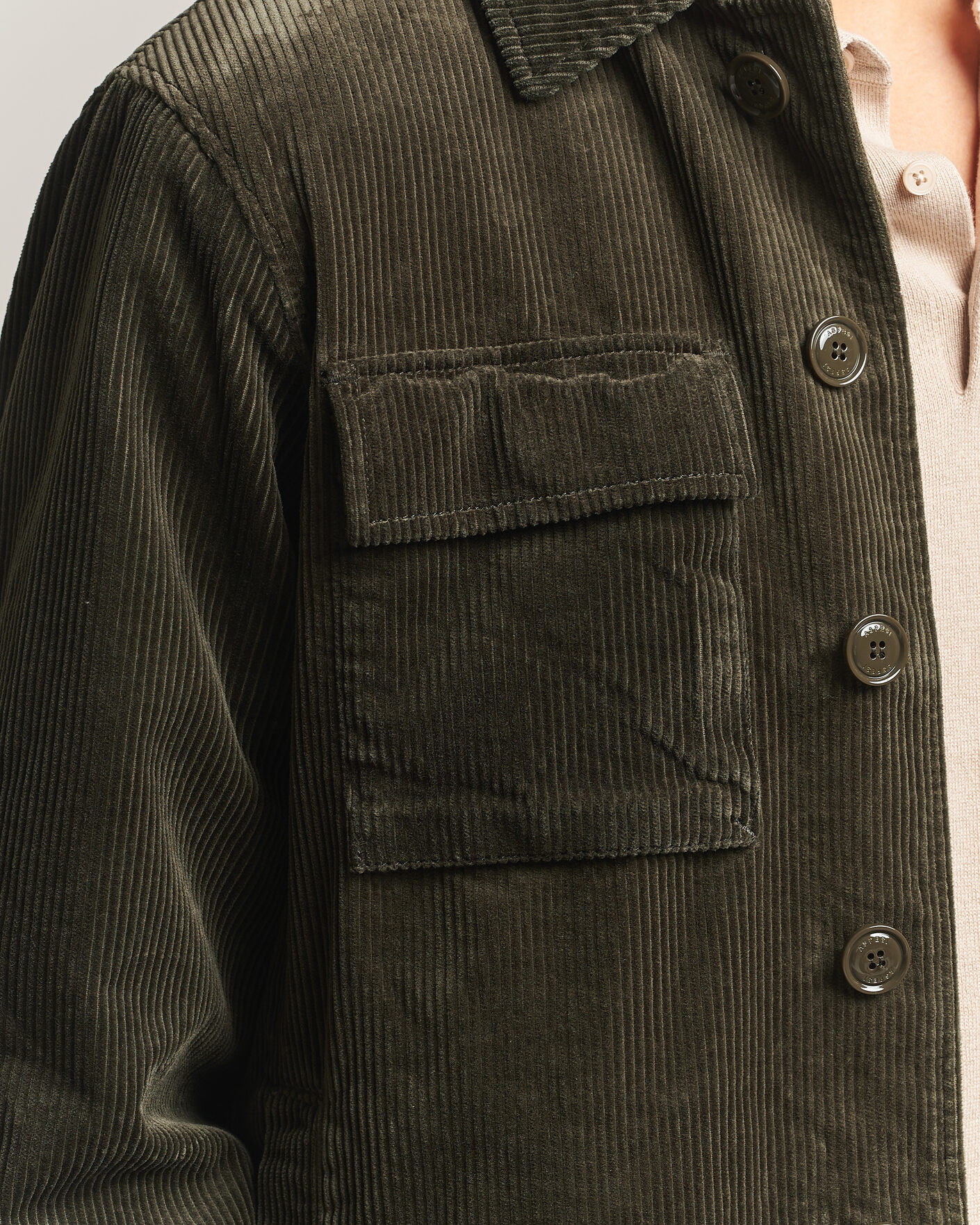 Homme | Manteaux Et Vestes | Aspesi | Tigre Corduroy Shirt Jacket Military