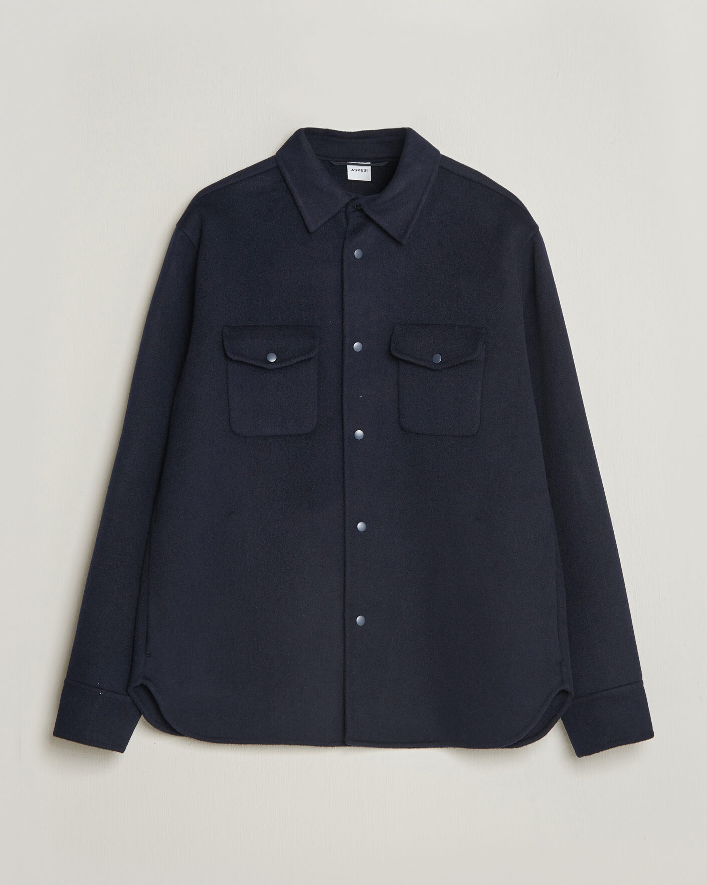 Homme | Manteaux Et Vestes | Aspesi | Double Wool Shirt Jacket Navy