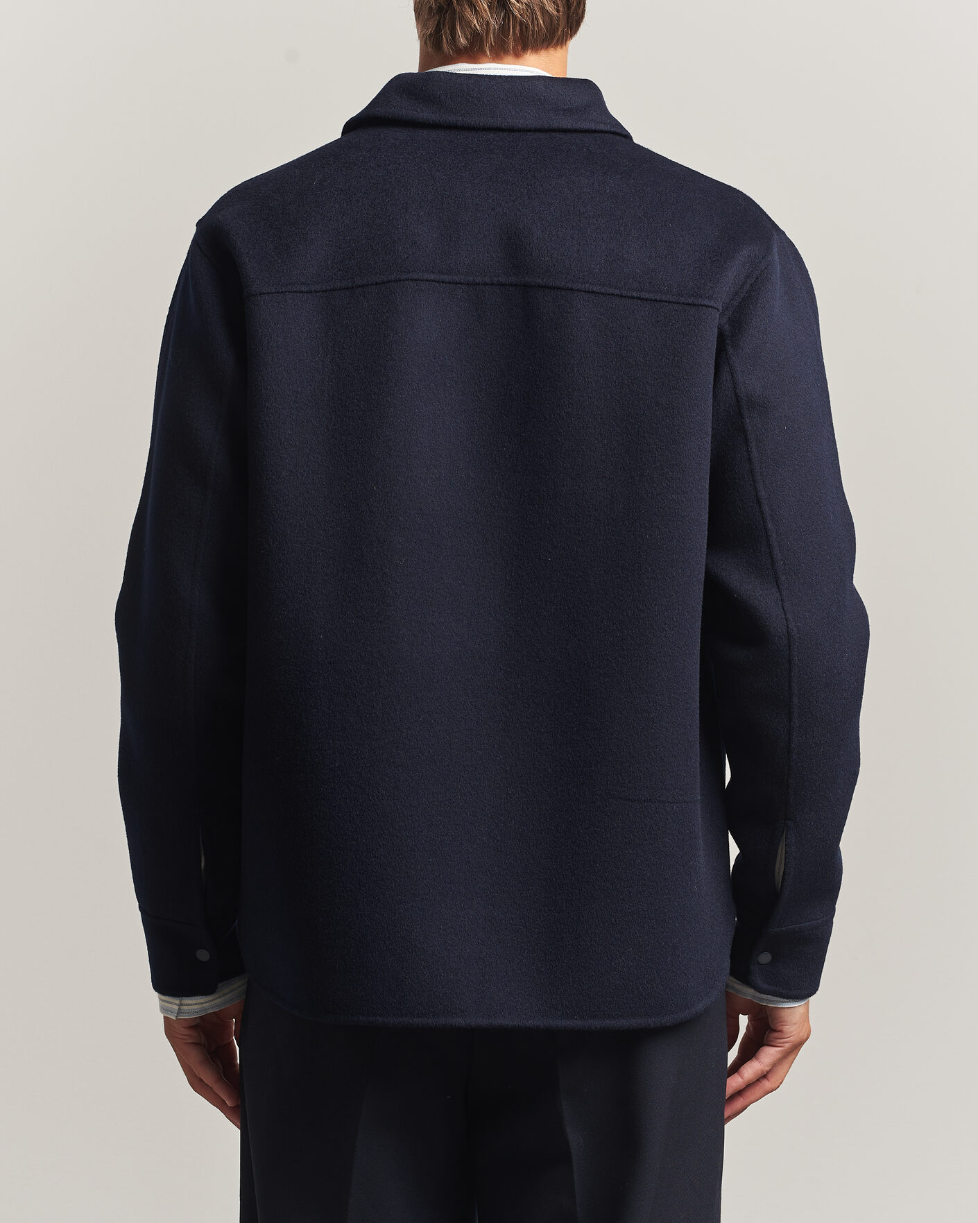 Homme | Manteaux Et Vestes | Aspesi | Double Wool Shirt Jacket Navy