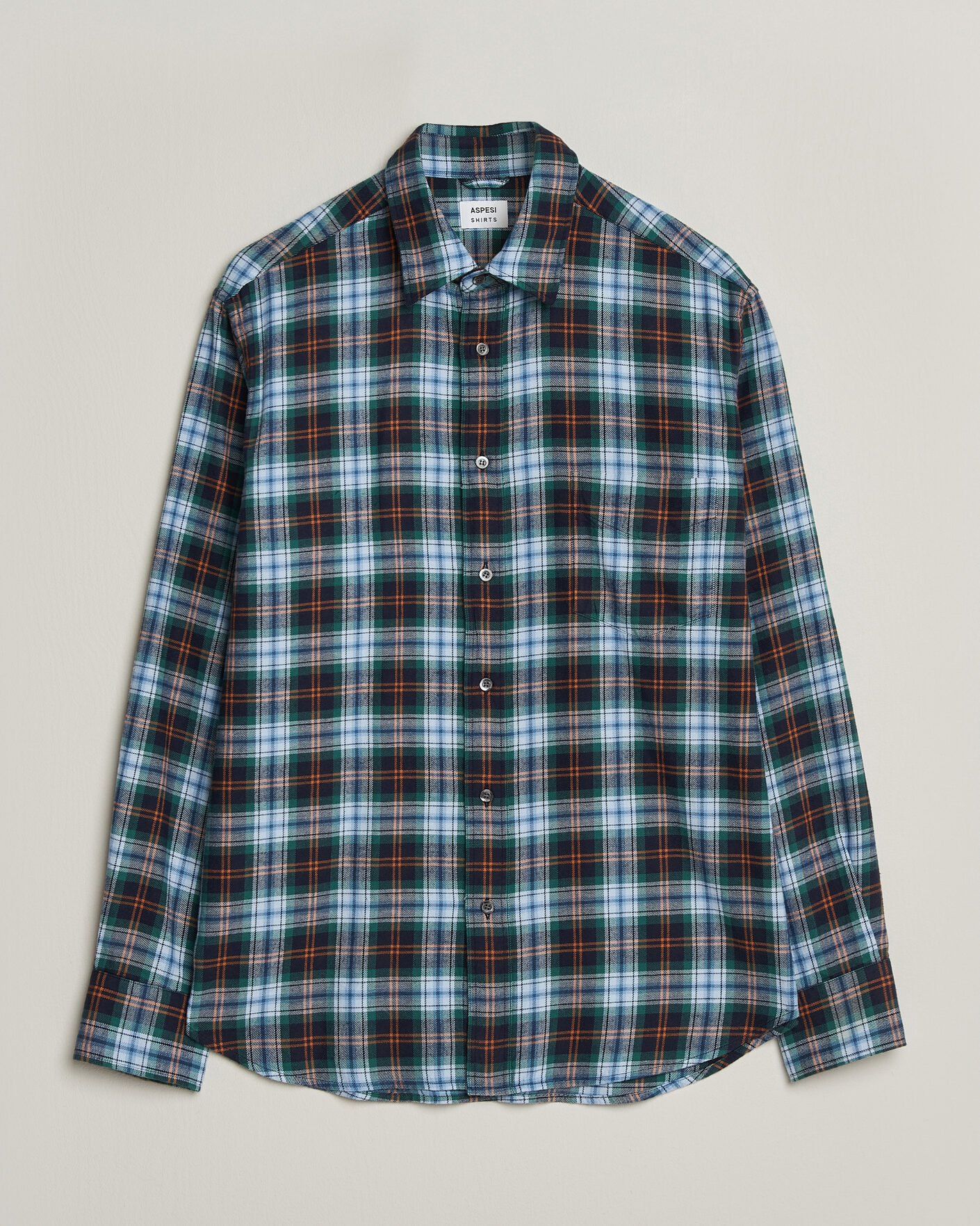 Homme | Chemises | Aspesi | Flannel Shirt Blue Check