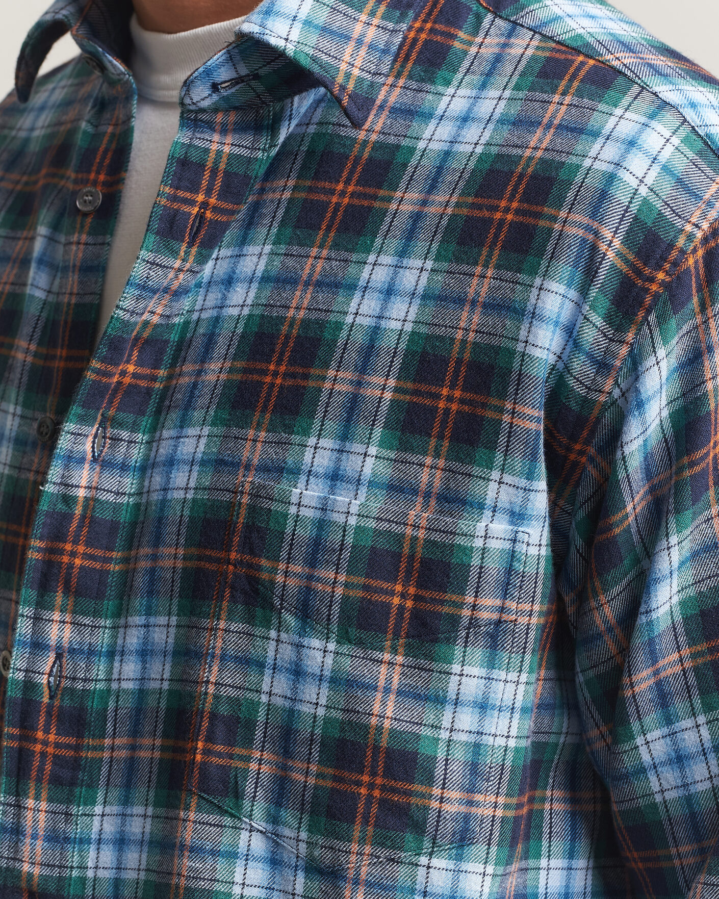 Homme | Chemises | Aspesi | Flannel Shirt Blue Check