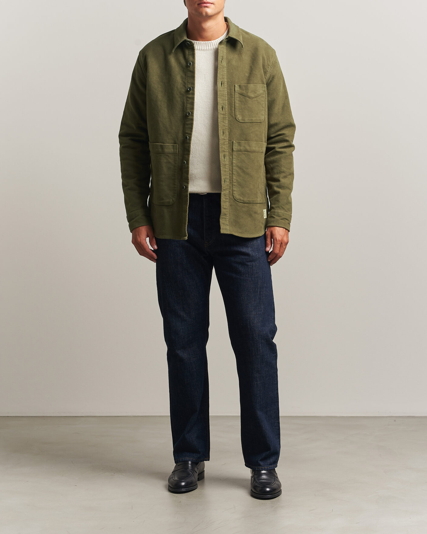 Homme | Chemises | Aspesi | Moleskine Utility Shirt Military