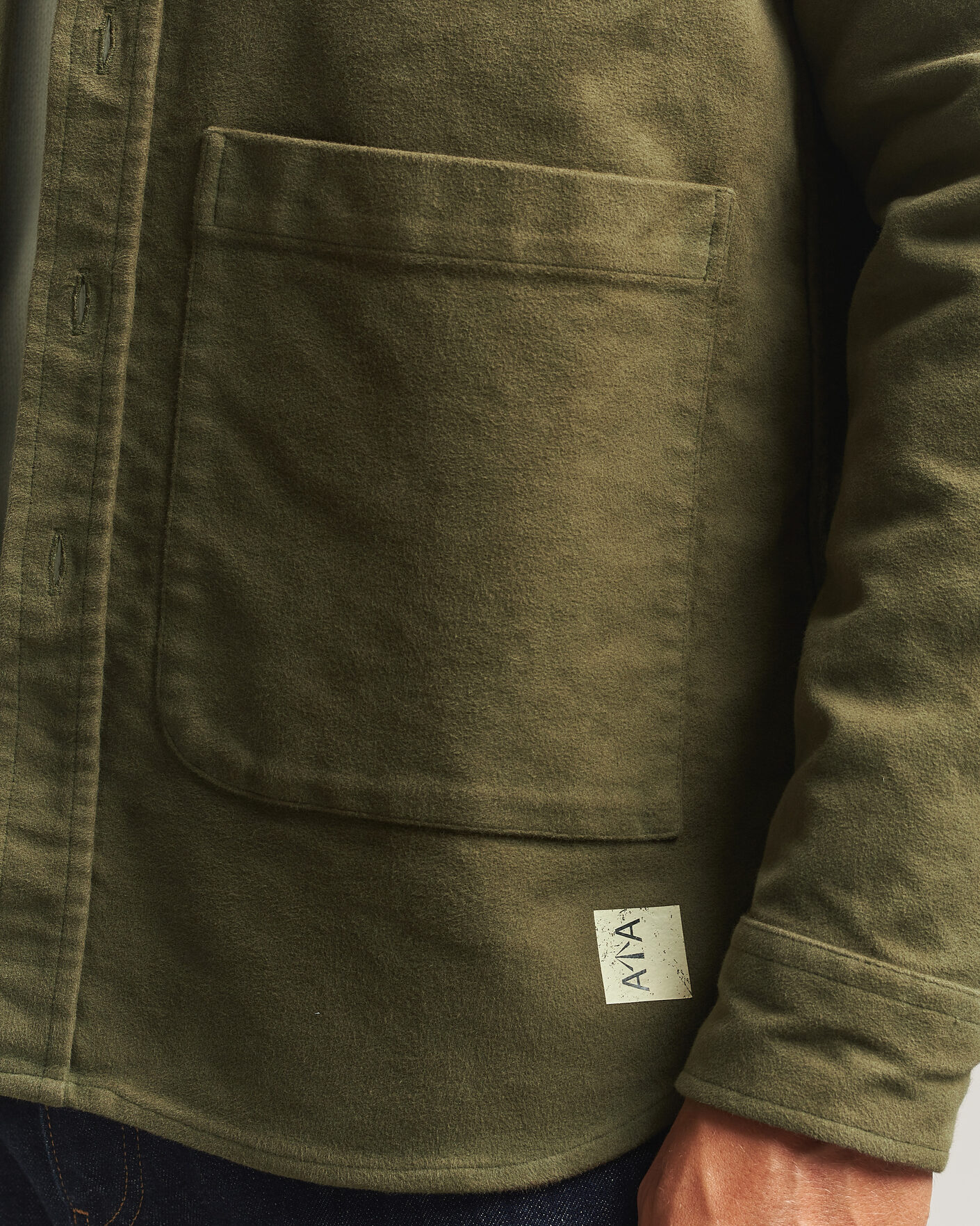 Homme | Chemises | Aspesi | Moleskine Utility Shirt Military