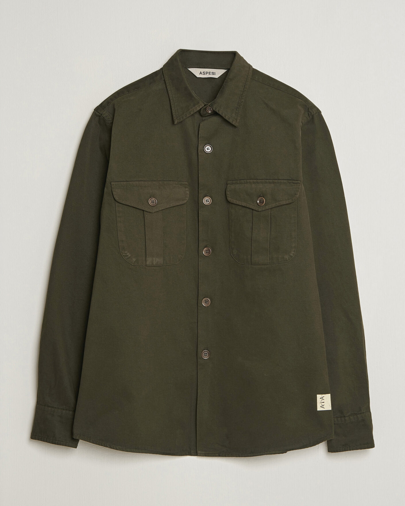 Homme | Chemises | Aspesi | Twill Cotton Overshirt Military