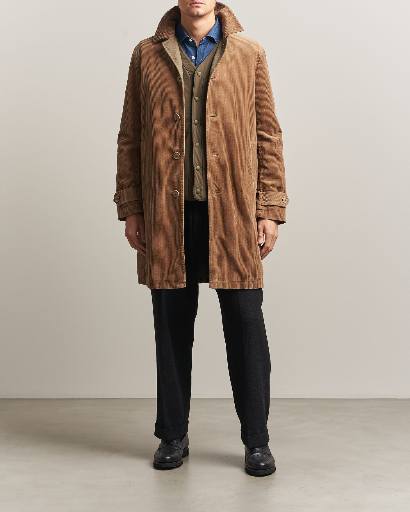 Homme | Manteaux Et Vestes | Aspesi | Corduroy Raglan Coat Beige