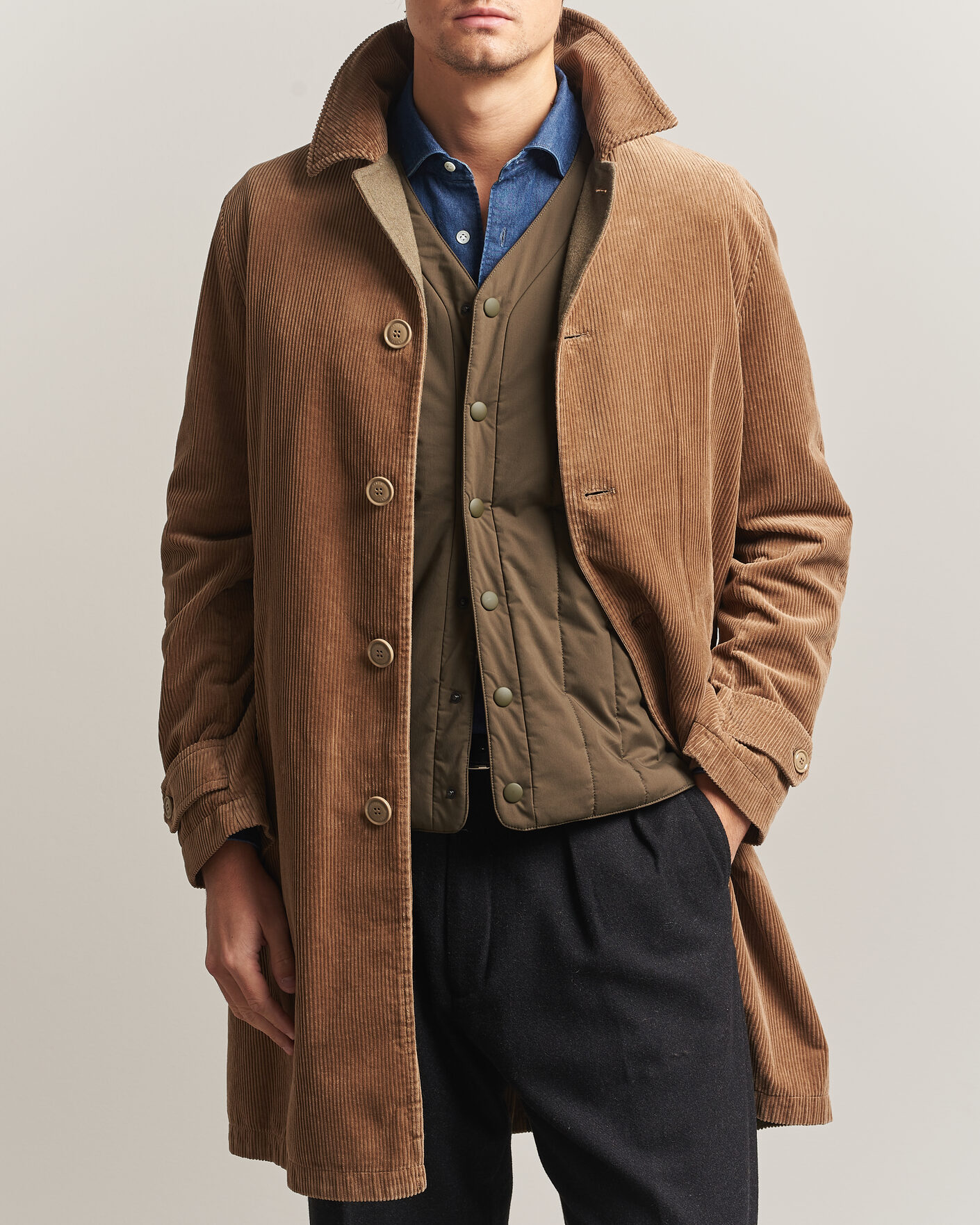 Homme | Manteaux Et Vestes | Aspesi | Corduroy Raglan Coat Beige