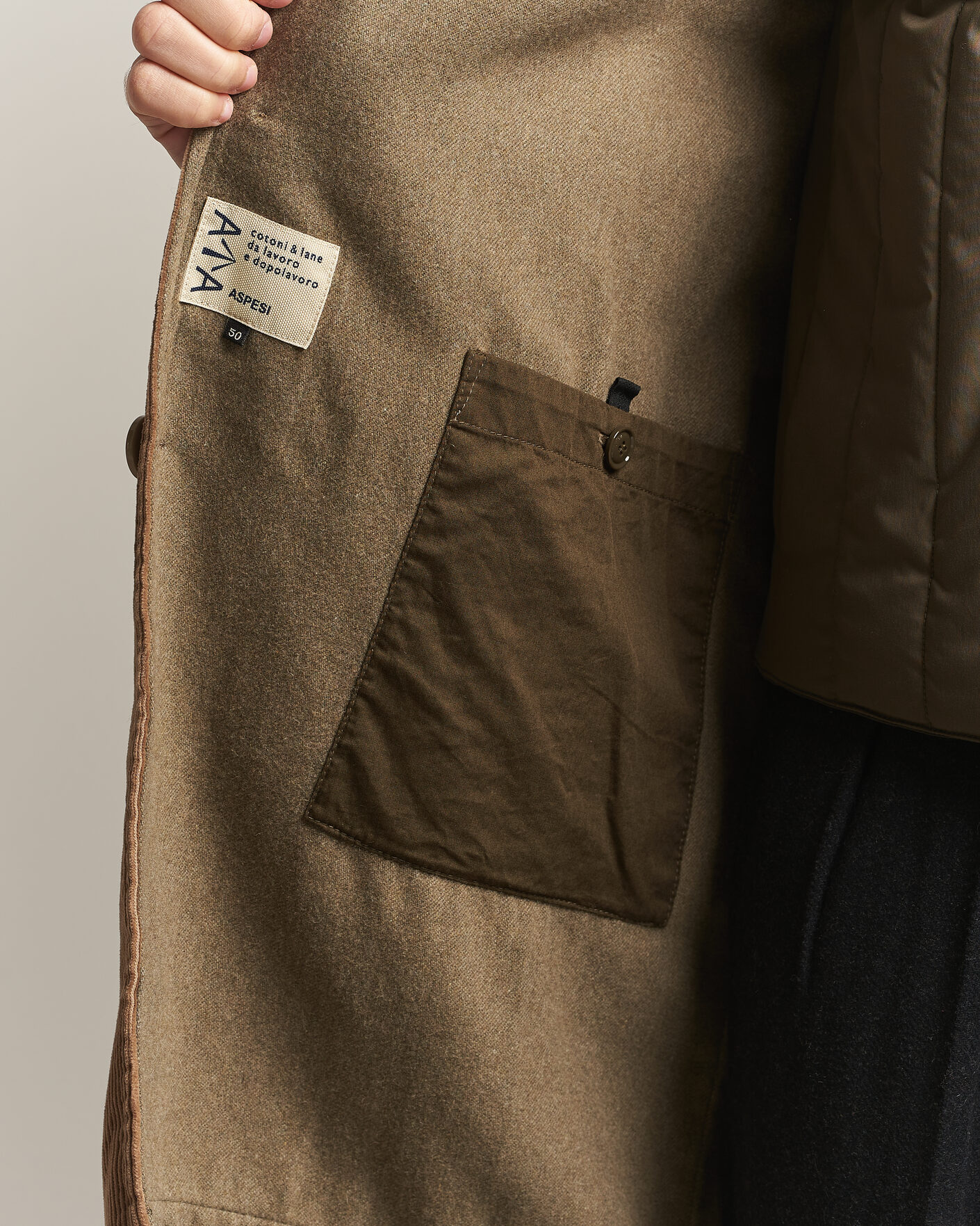 Homme | Manteaux Et Vestes | Aspesi | Corduroy Raglan Coat Beige