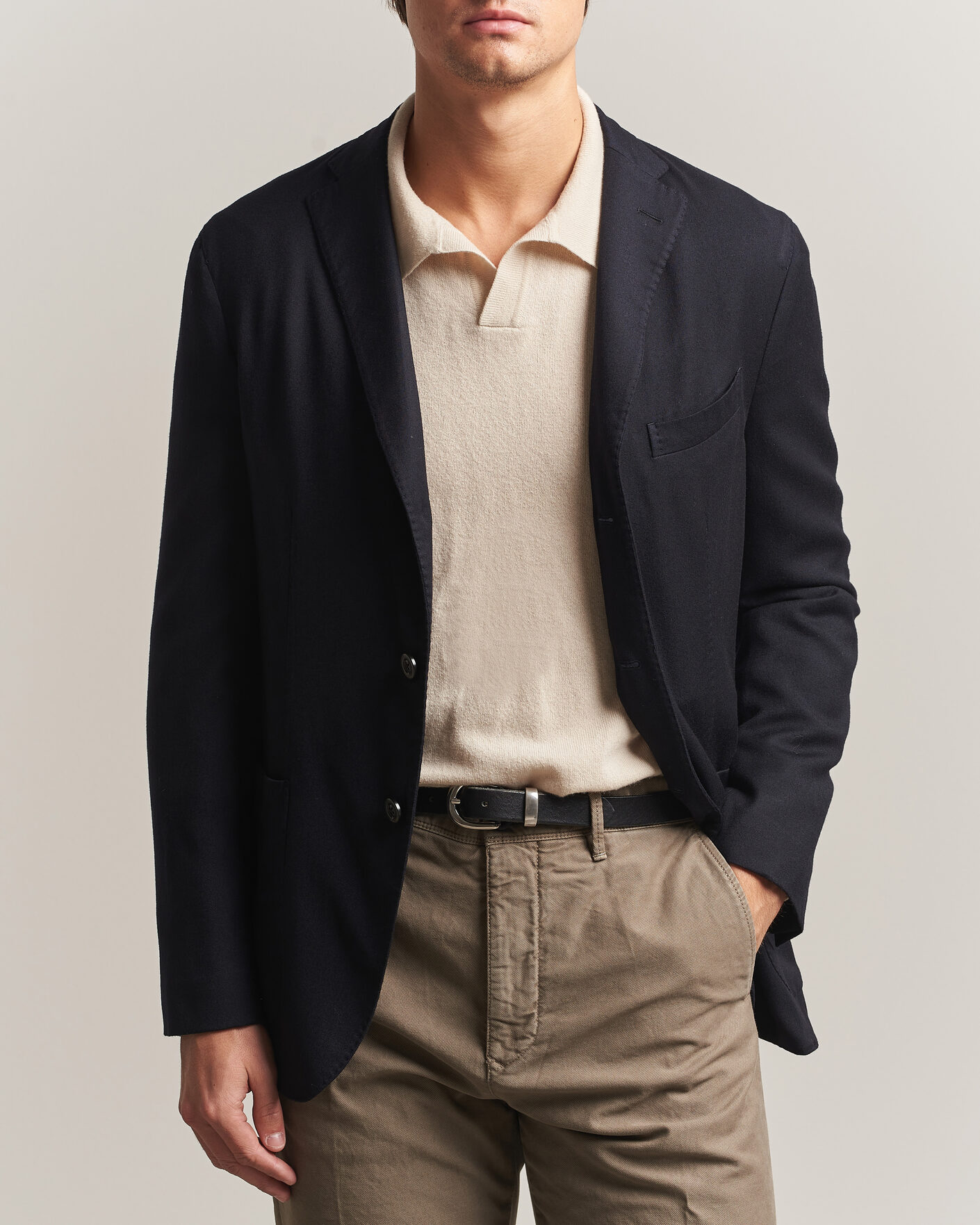 Homme | Blazers | Boglioli | K Jacket Soft Touch Flannel Blazer Navy