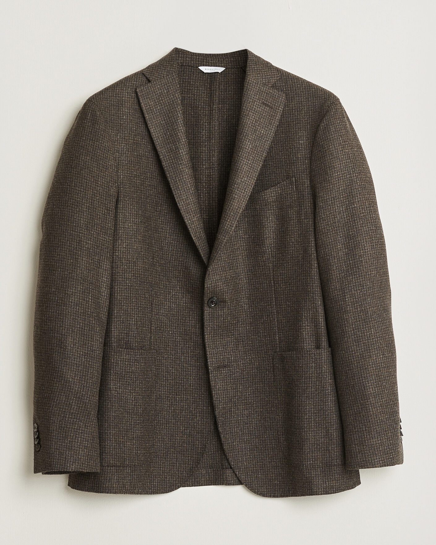 Homme | Blazers | Boglioli | K Jacket Wool Houndstooth Blazer Dark Brown
