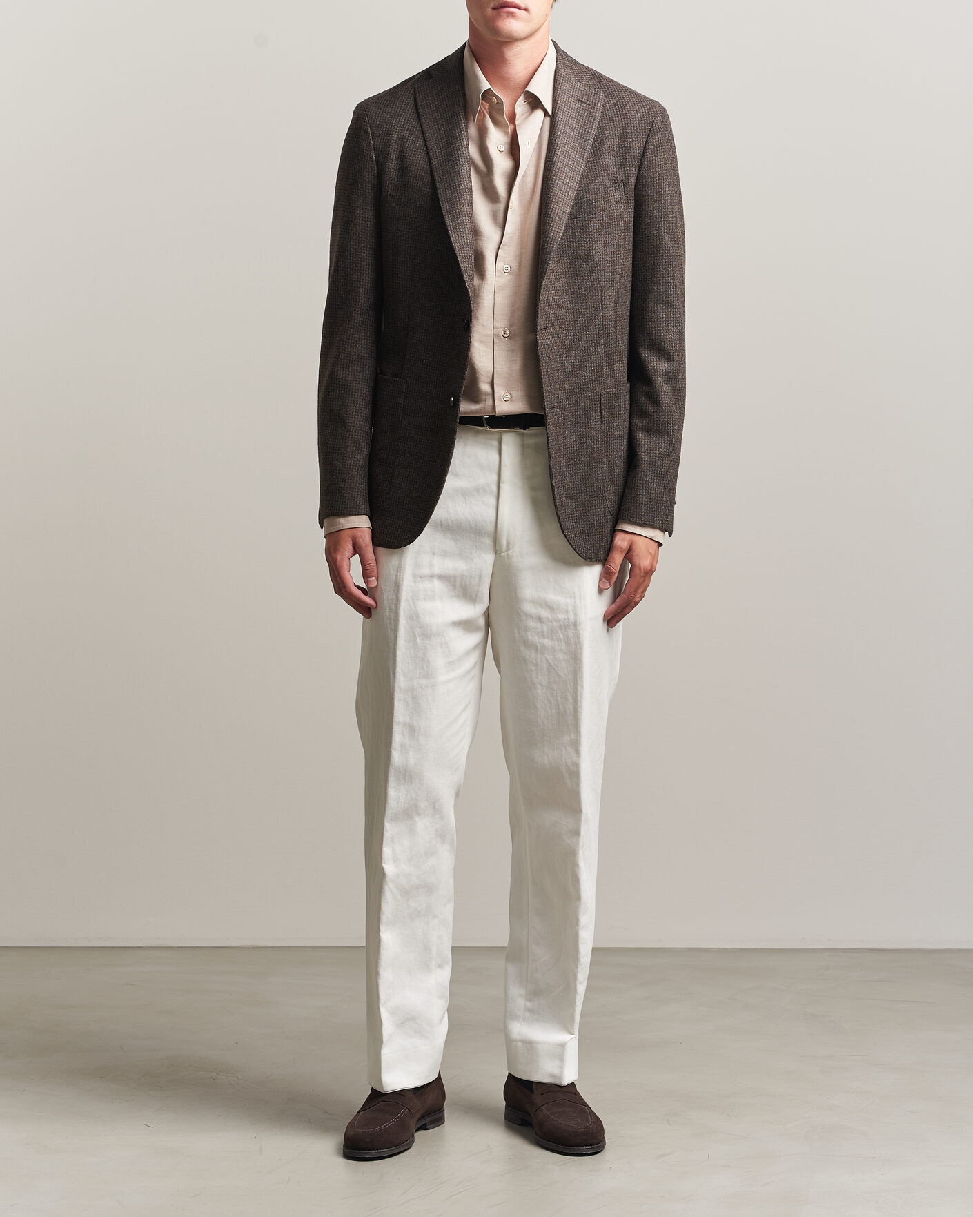 Homme | Blazers | Boglioli | K Jacket Wool Houndstooth Blazer Dark Brown