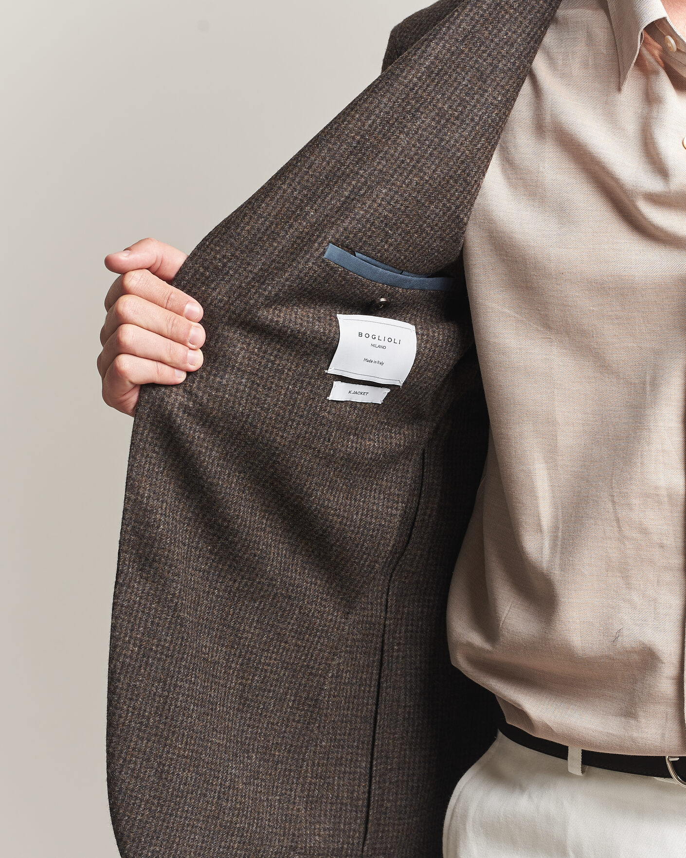 Homme | Blazers | Boglioli | K Jacket Wool Houndstooth Blazer Dark Brown