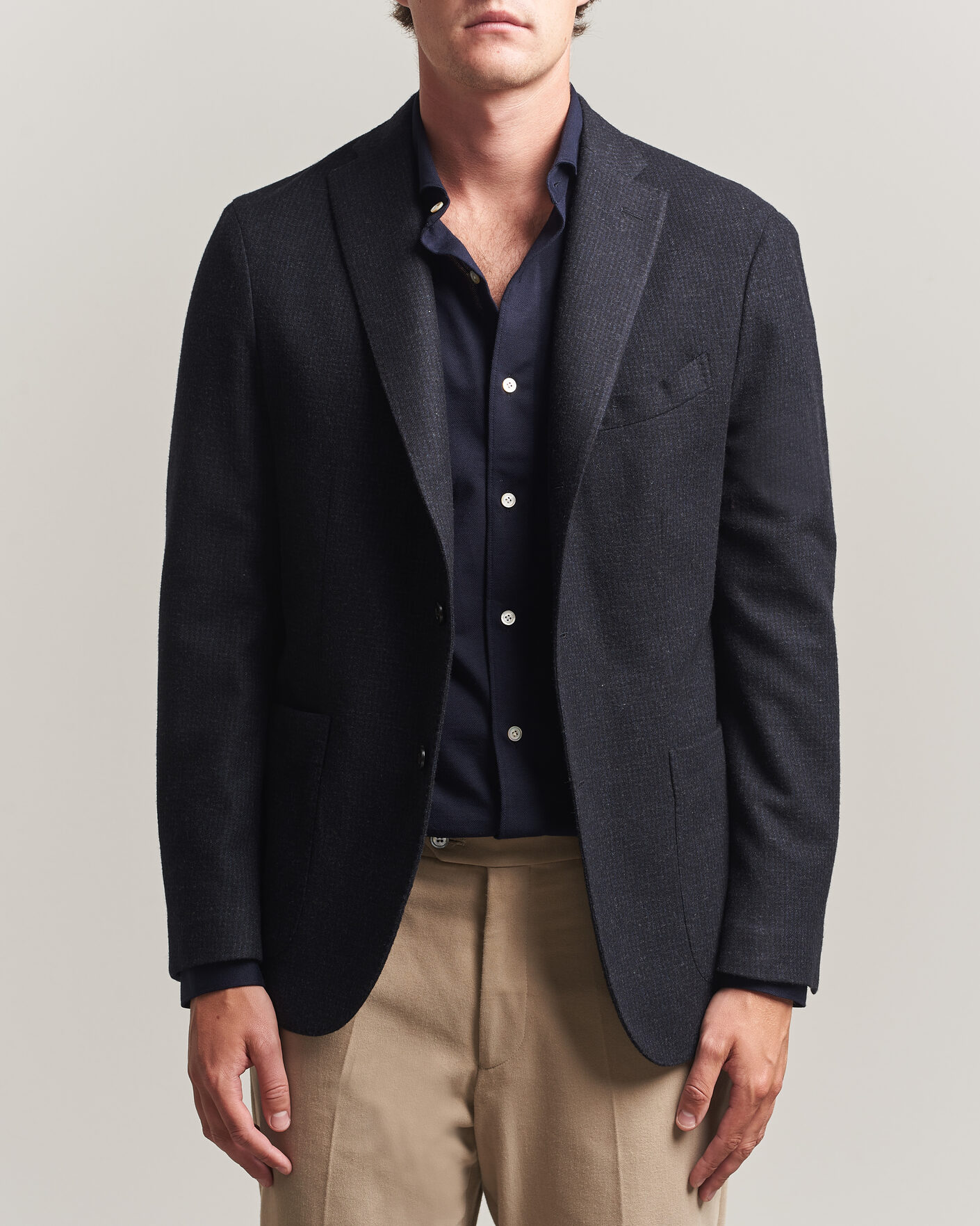 Homme | Blazers | Boglioli | K Jacket Wool Houndstooth Blazer Navy