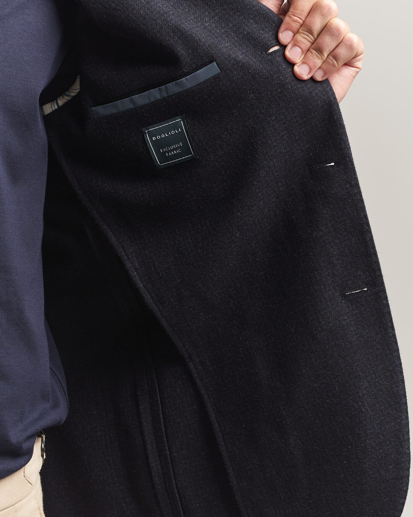 Homme | Blazers | Boglioli | K Jacket Wool Houndstooth Blazer Navy