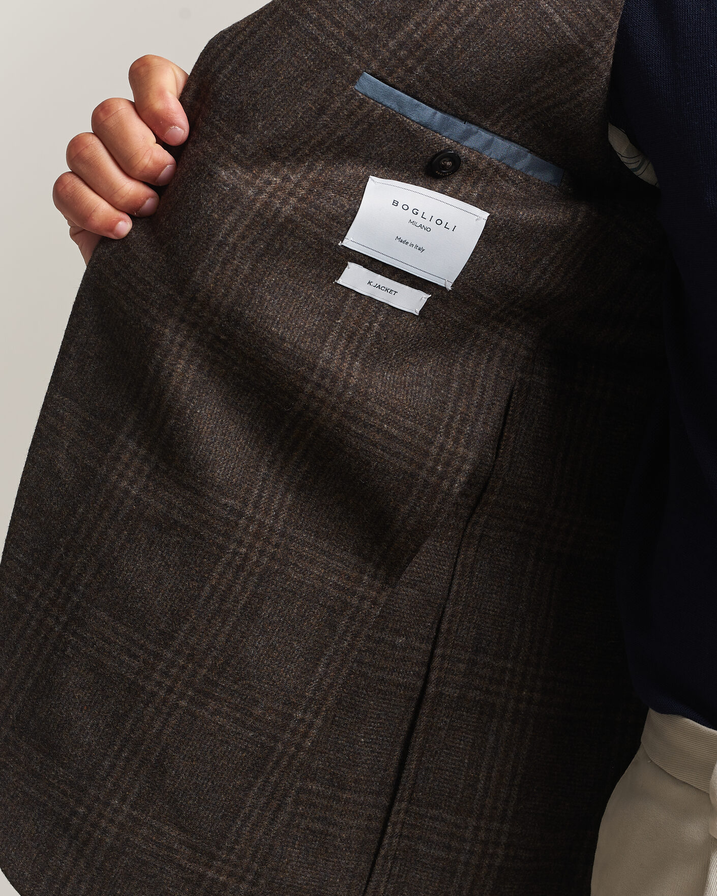 Homme | Blazers | Boglioli | K Jacket Wool Check Blazer Dark Brown