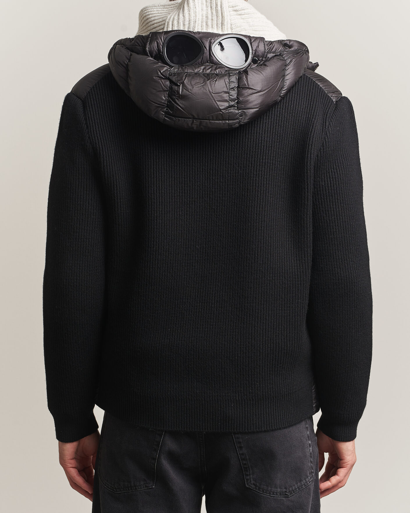Homme | Manteaux Et Vestes | C.P. Company | Merino Wool Padded Hybrid Hood Jacket Black