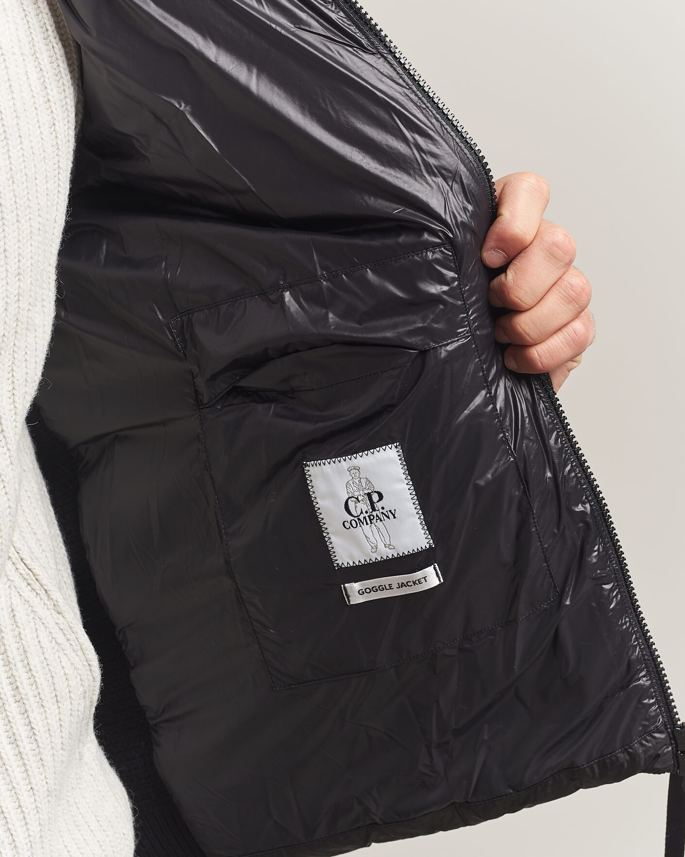 Homme | Manteaux Et Vestes | C.P. Company | Merino Wool Padded Hybrid Hood Jacket Black