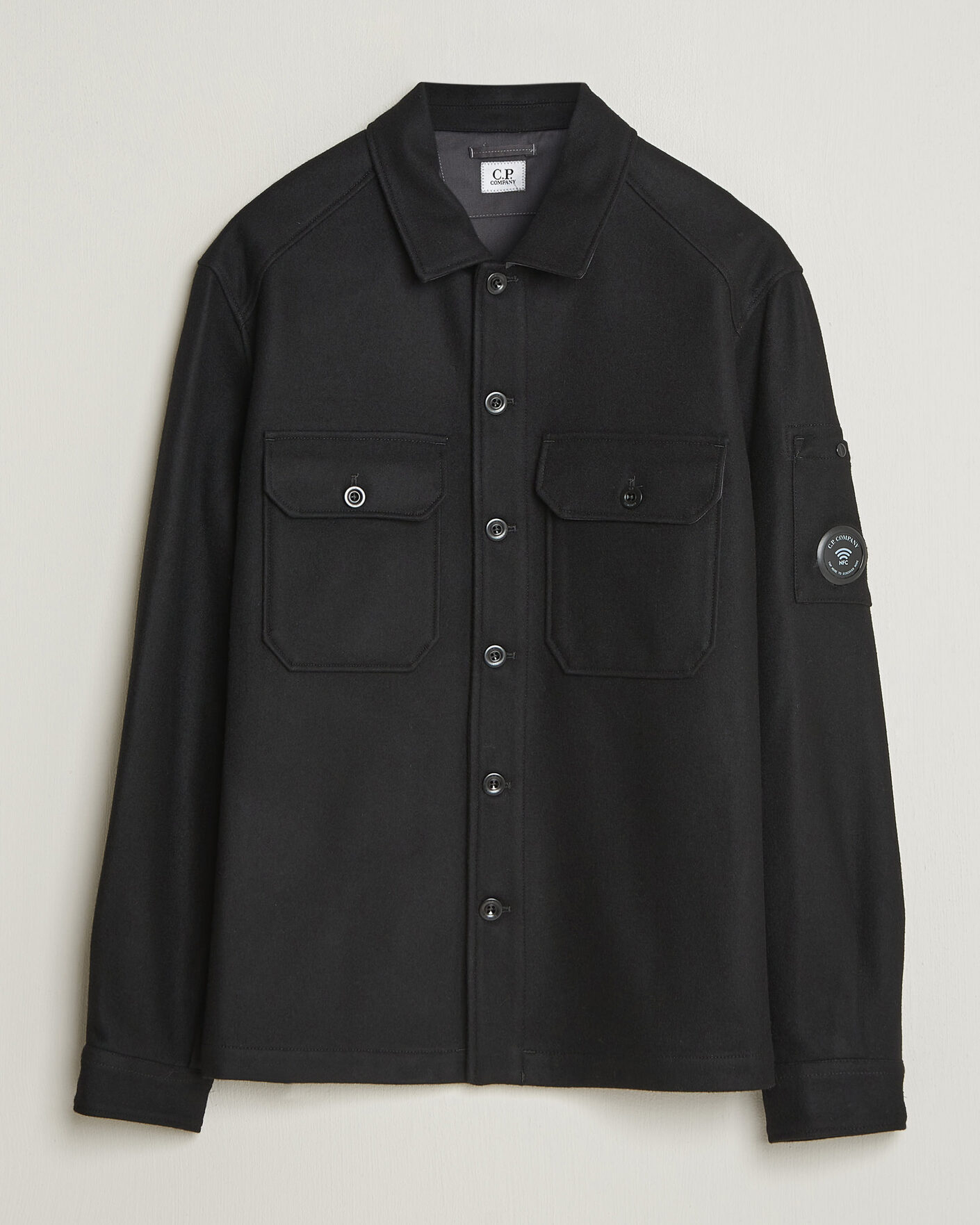 Homme | Manteaux Et Vestes | C.P. Company | Felted Wool Overshirt Black