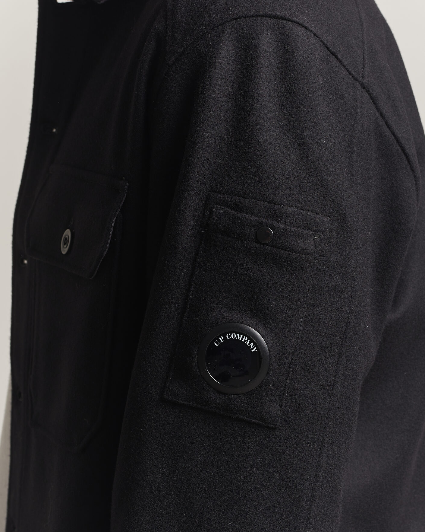 Homme | Manteaux Et Vestes | C.P. Company | Felted Wool Overshirt Black