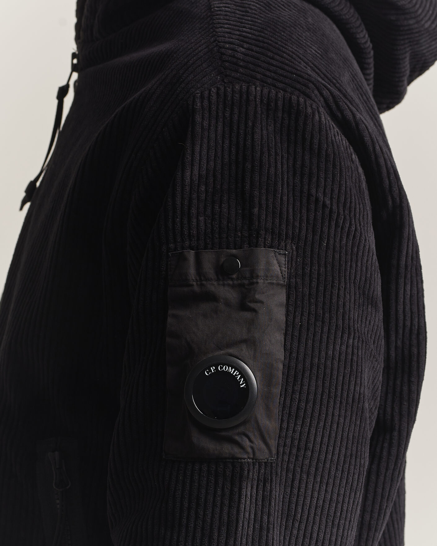 Homme | Manteaux Et Vestes | C.P. Company | Light Padded Hood Corduroy Jacket Black