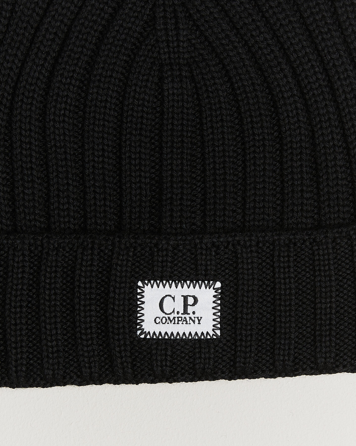 Homme | Bonnets | C.P. Company | Extra Fine Merino Rib Knitted Hat Black