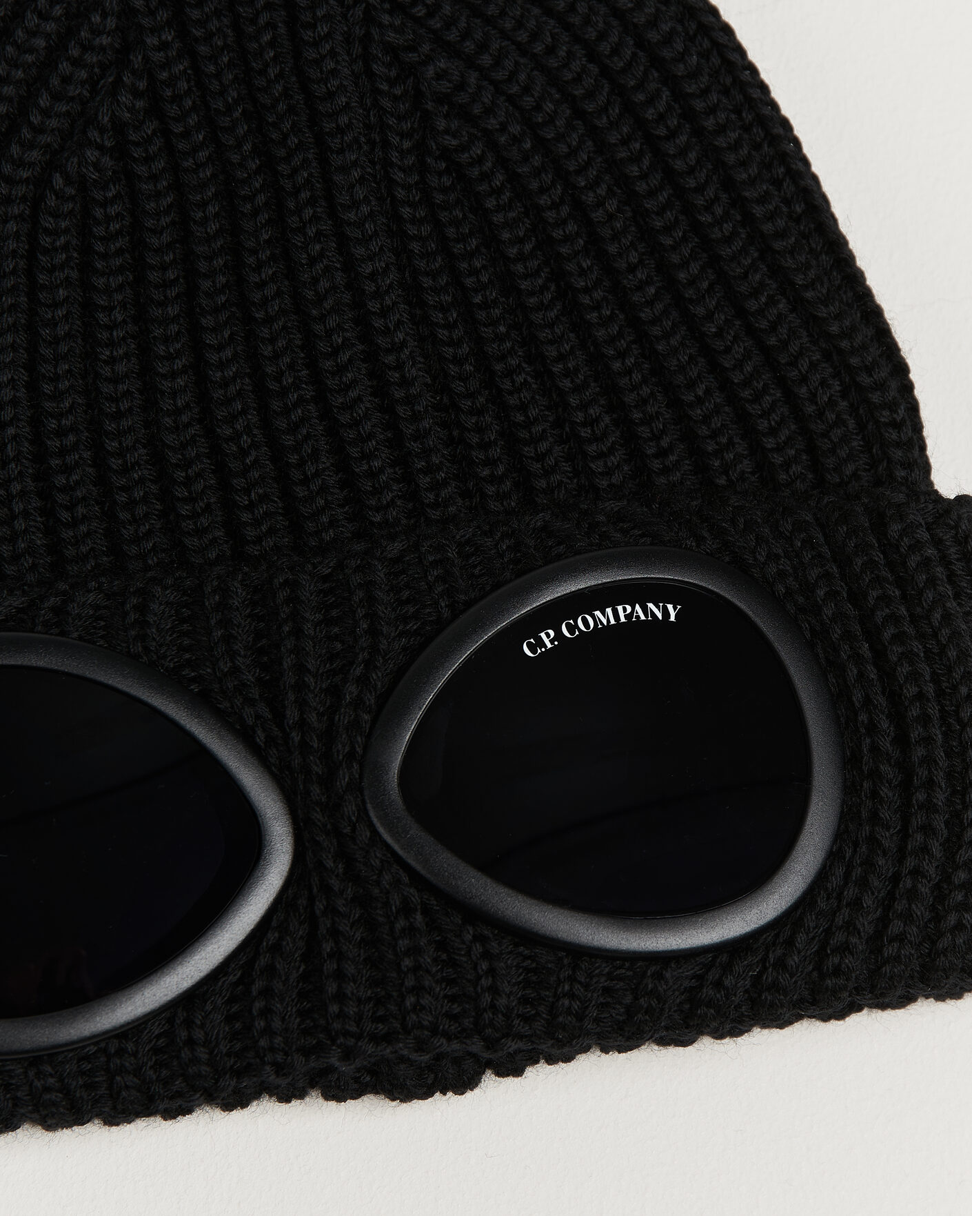 Homme | Bonnets | C.P. Company | Knitted Merino Goggle Beanie Black