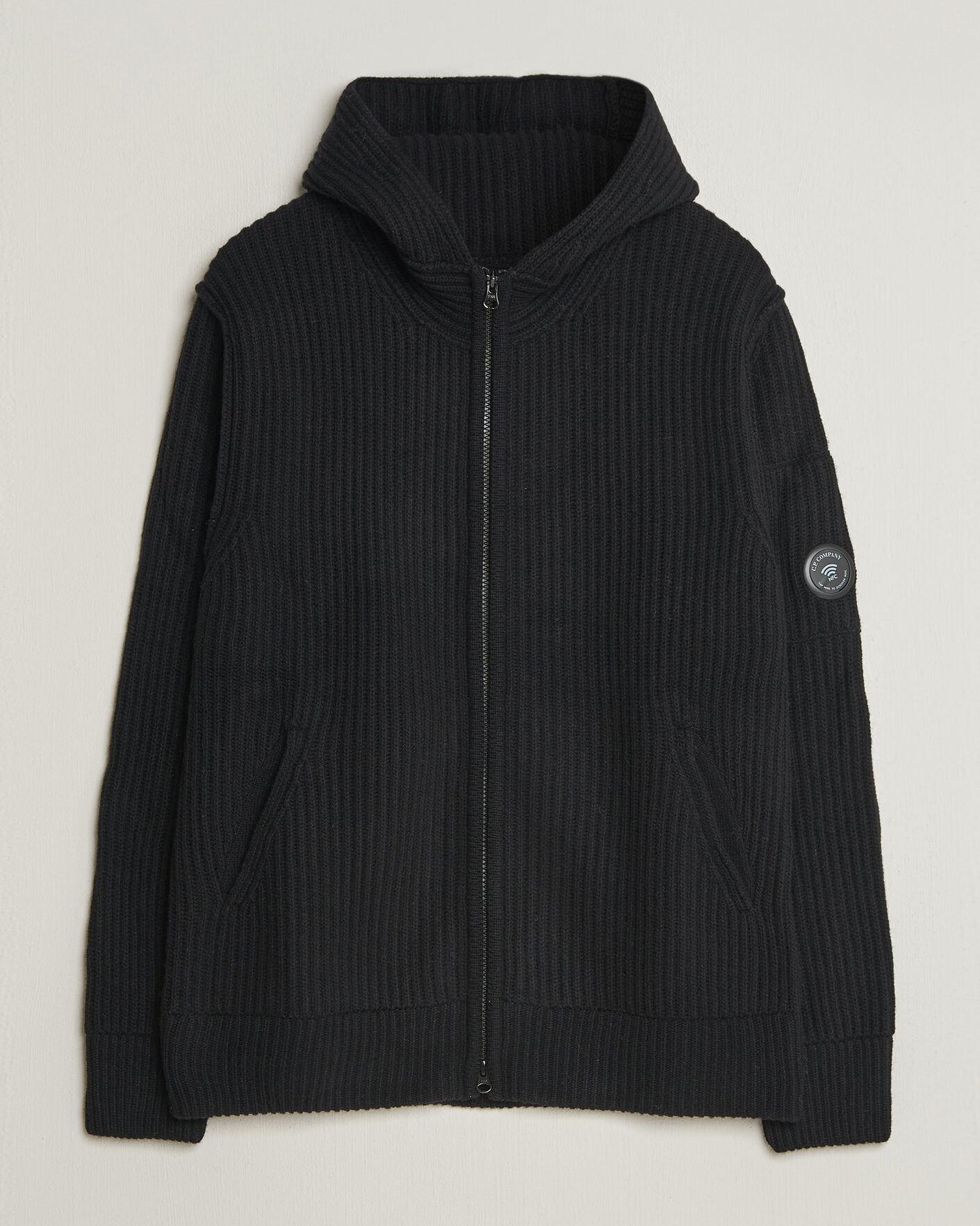 Homme | Pulls Et Tricots | C.P. Company | Heavy Lambswool Hood Zip Black