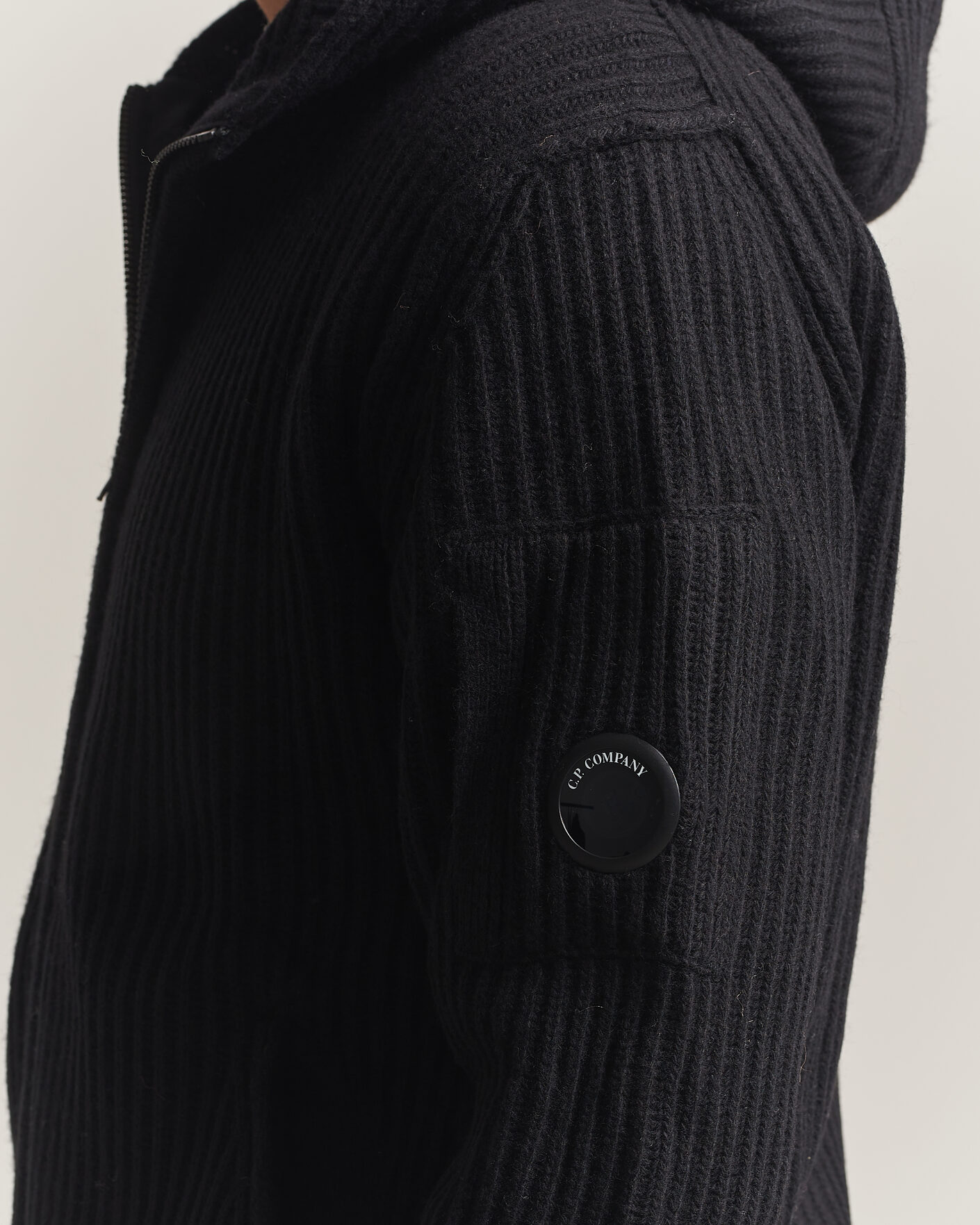 Homme | Pulls Et Tricots | C.P. Company | Heavy Lambswool Hood Zip Black